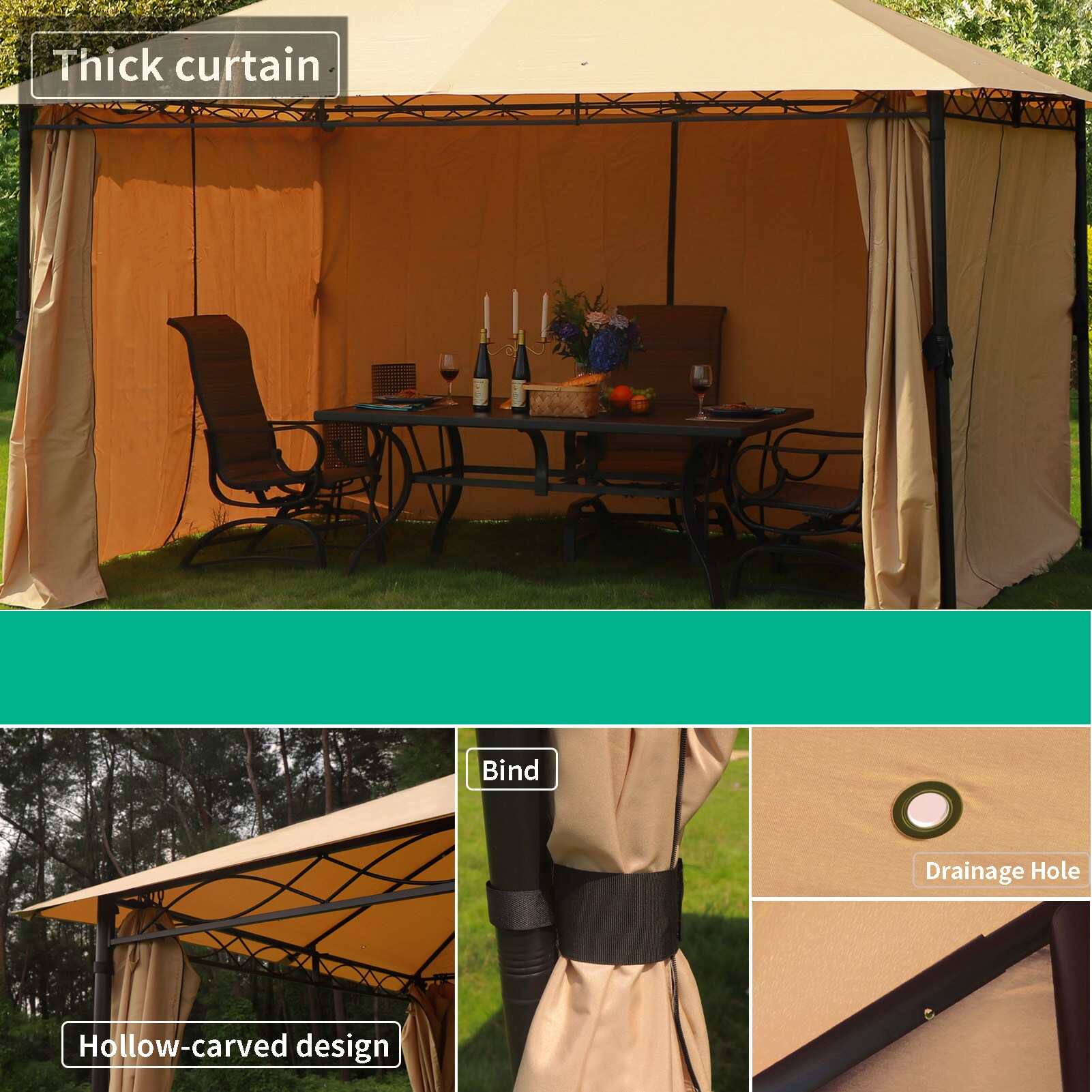StarEcho SEVC24-KT-T001B-M Wood-Resin-Gazebos - View #5