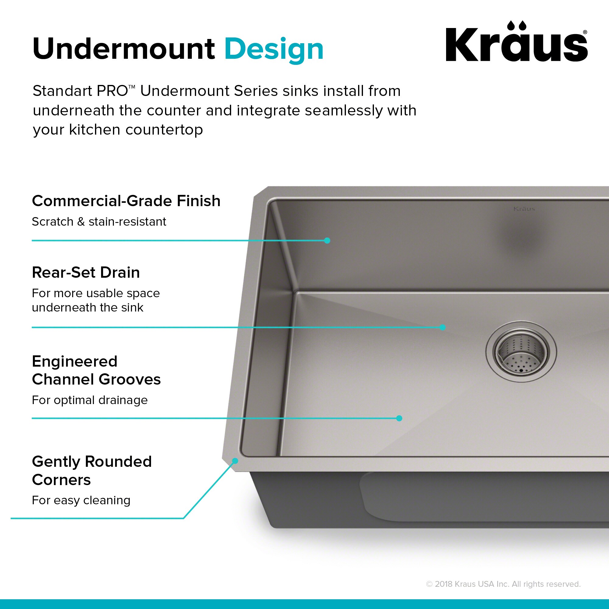 Kraus KHU100-32-100-75MB Kitchen-Sinks - View #6