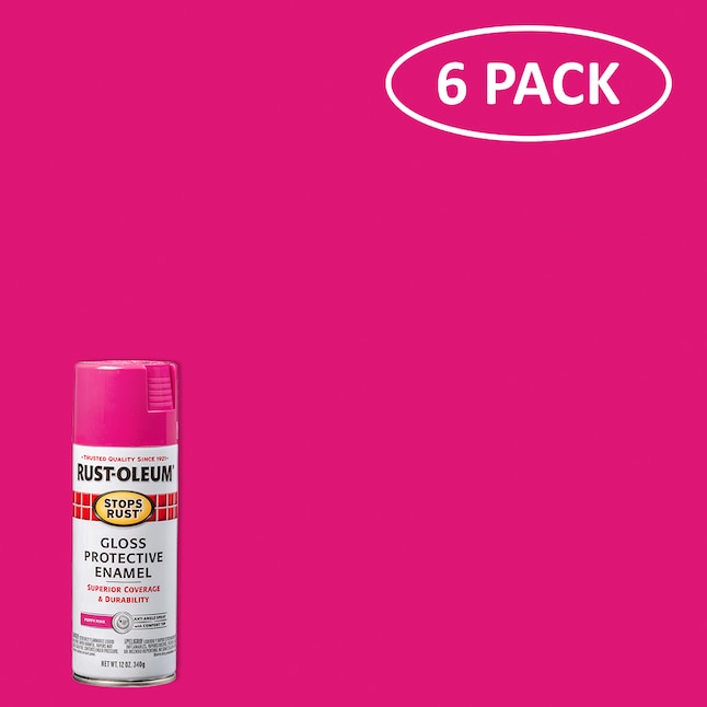 Rust-Oleum Stops Rust 6-Pack Gloss Poppy Pink Spray Paint (NET WT