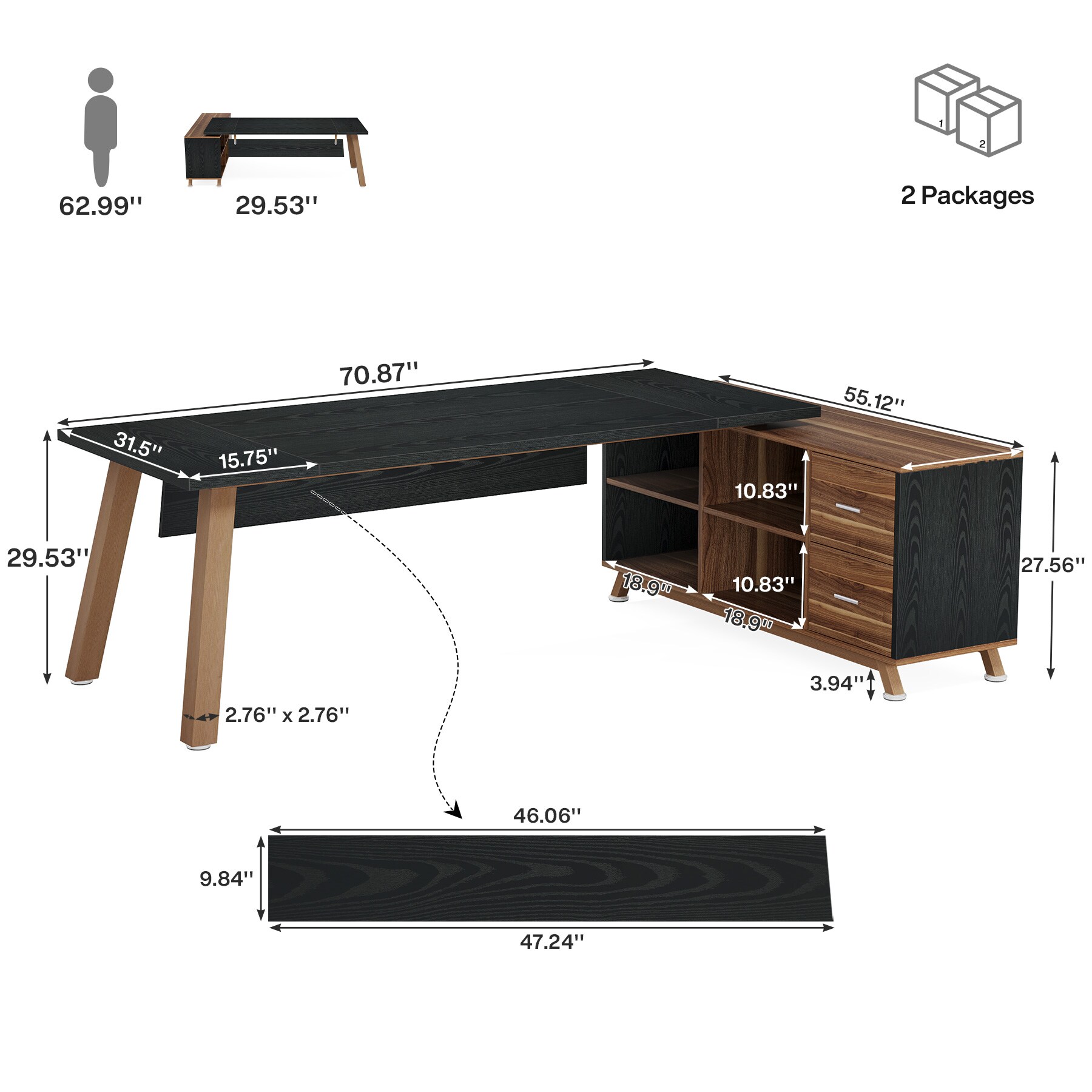 Tribesigns LWFD-JW0991 Office-Tables - View #5