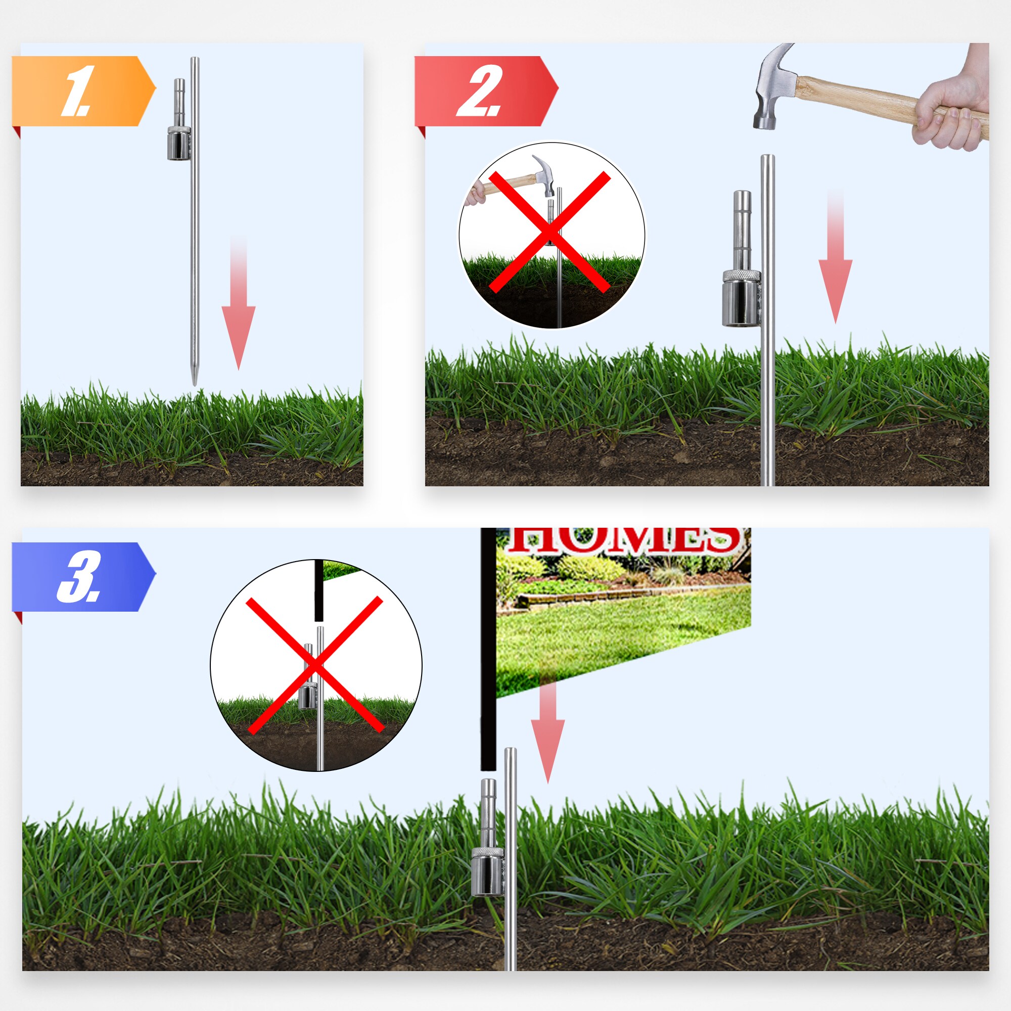 Anley A.POLE.CUSTOM.STAKE Edging-Stakes-Paver-Spikes - View #3