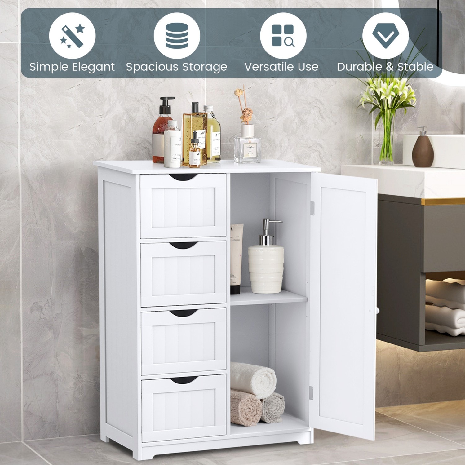 Costway HW54899 Linen-Cabinets - View #2