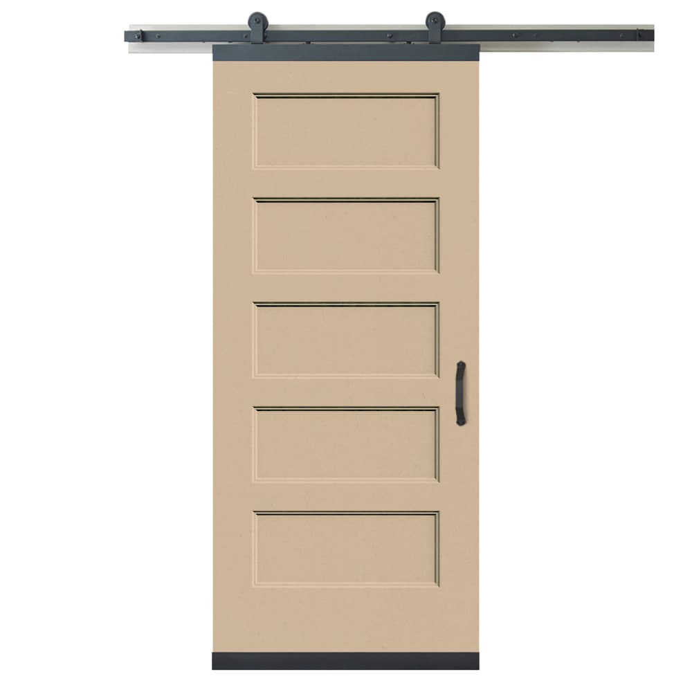 RELIABILT 1344973 36-in x 80-in Cream-n-sugar Equal Molded Composite Single Barn Door (Hardware Included)