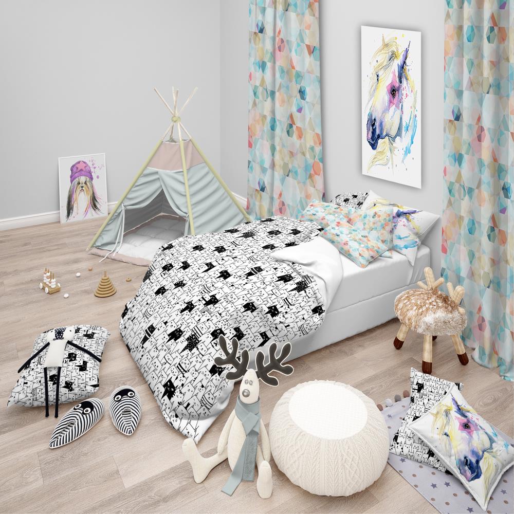 Designart BED18644-T 3 -Piece White Twin Duvet cover Set