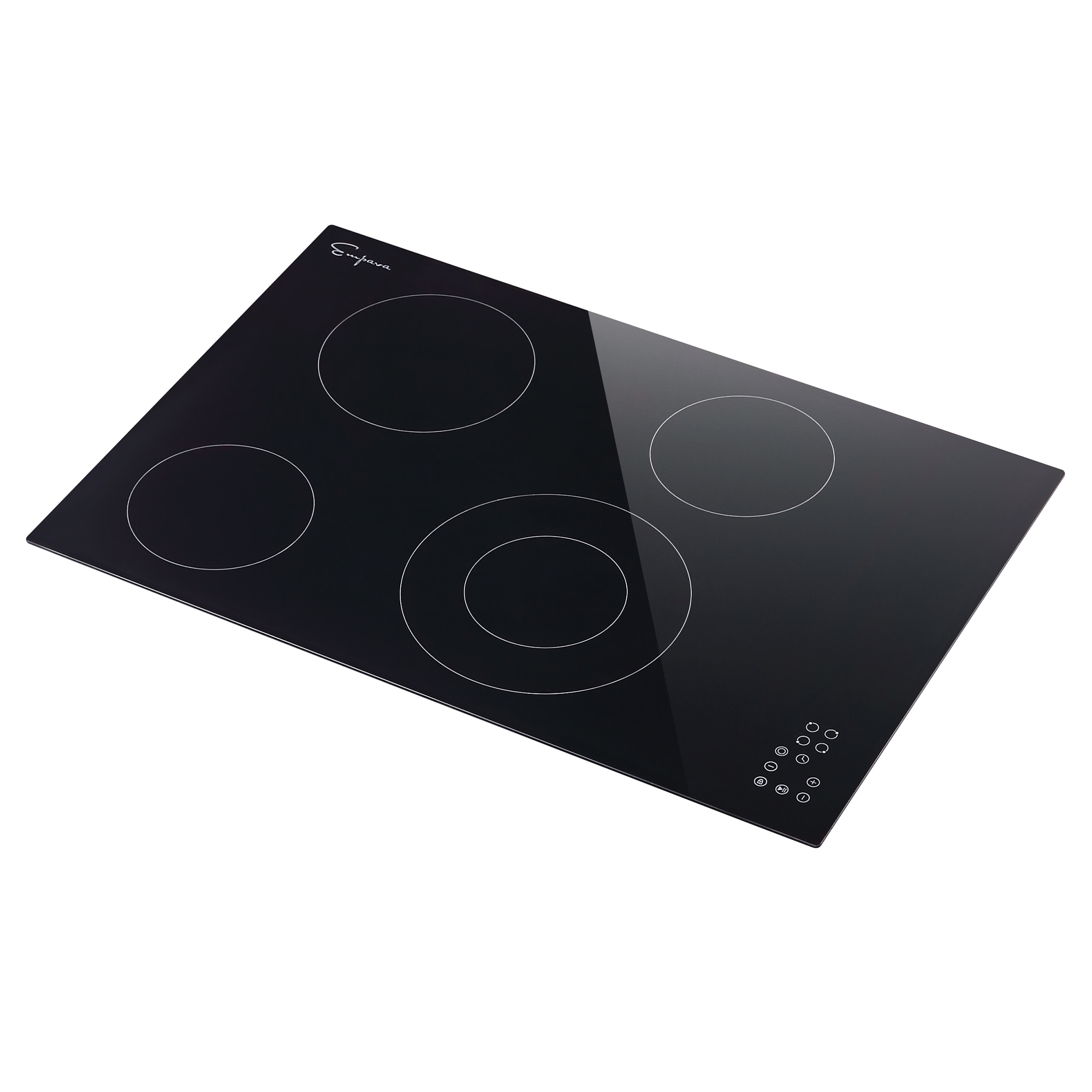 Empava 240V Flat Top Electric Stove 30-in 4 Elements Smooth Surface  (Radiant) Black Electric Cooktop in the Electric Cooktops department at