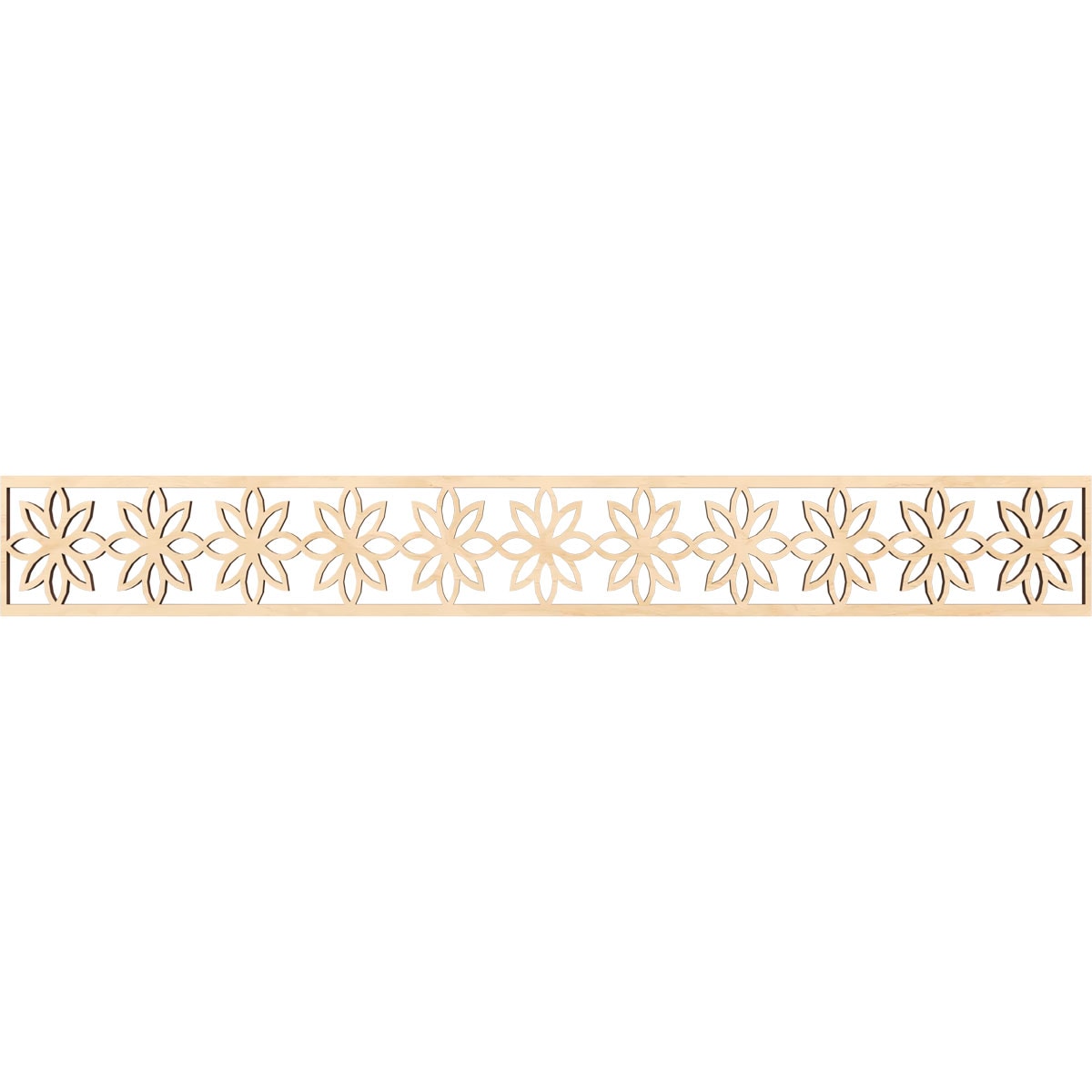 Ekena Millwork MLDB06X46DASBI Daisy Fretwork Flat Trim 6-in x 3.86-ft Birch Brown Unfinished 2156075 Pierced Wall Panel Moulding