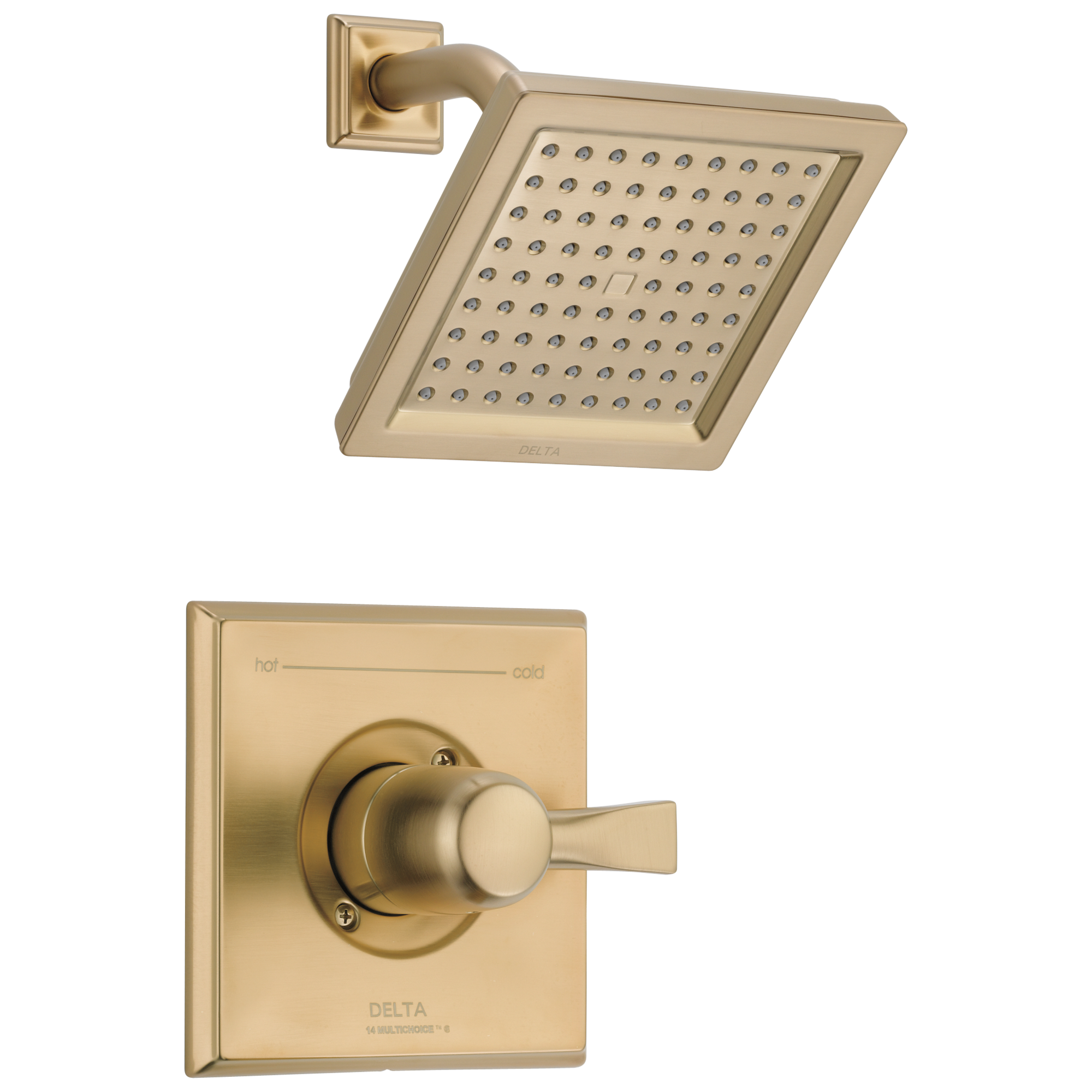 Delta T14251-CZ-WE Dryden Champagne Bronze 1-handle Single function 6.5625-in Square Shower Faucet