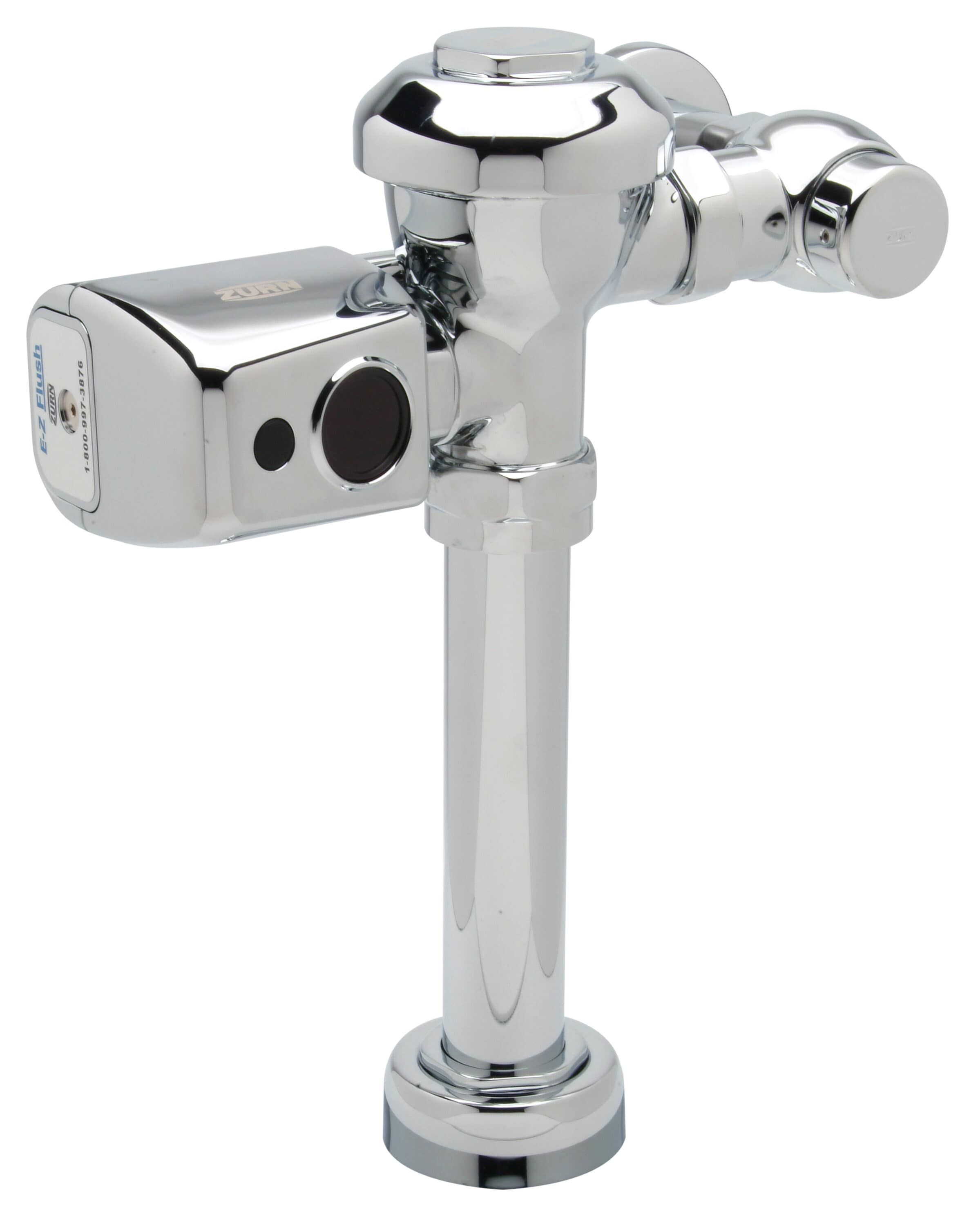 Chrome Battery-Powered Sensor Flush Valve for Water Closets