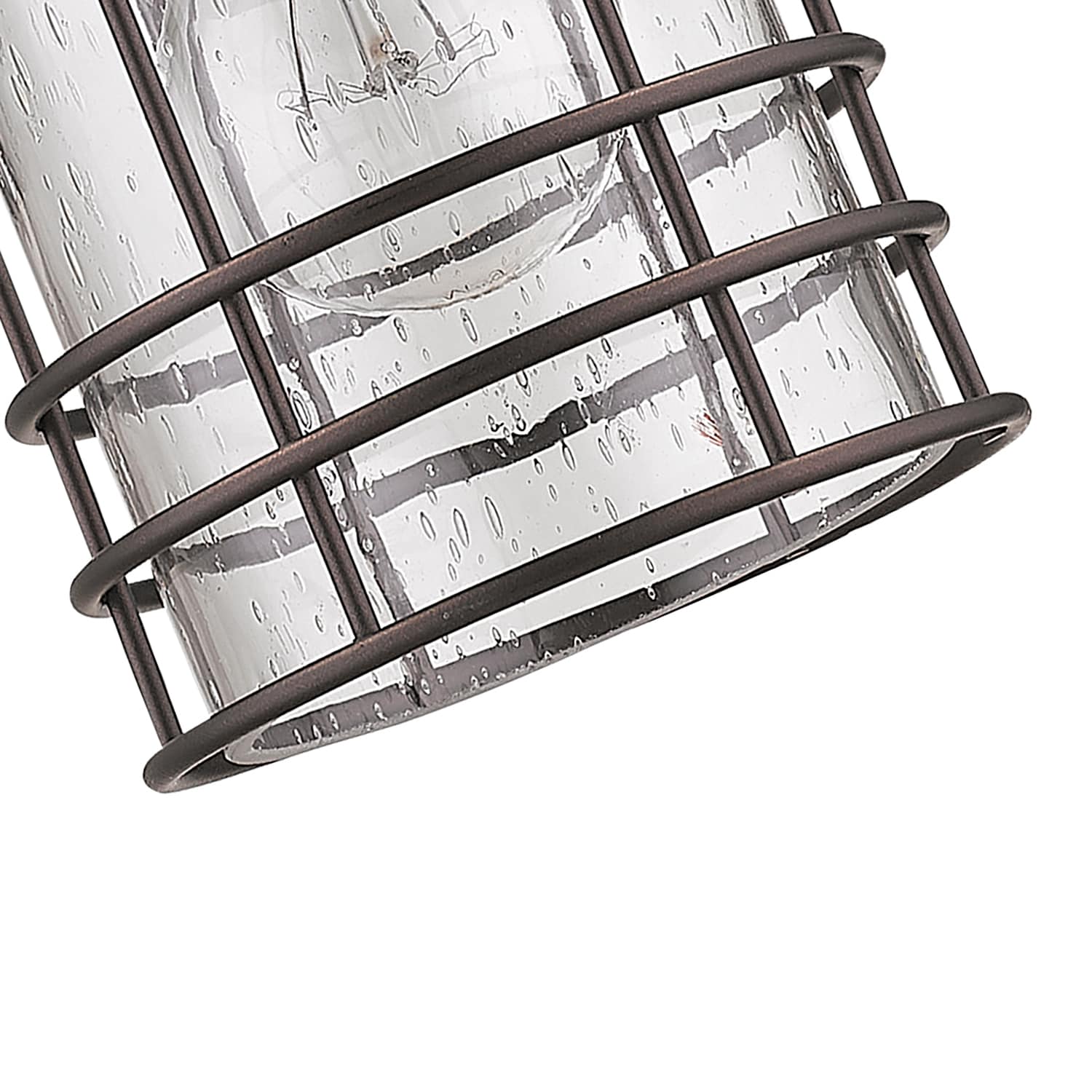 Oil Rubbed Bronze Dimmable Outdoor Lantern Set with Bubble Glass