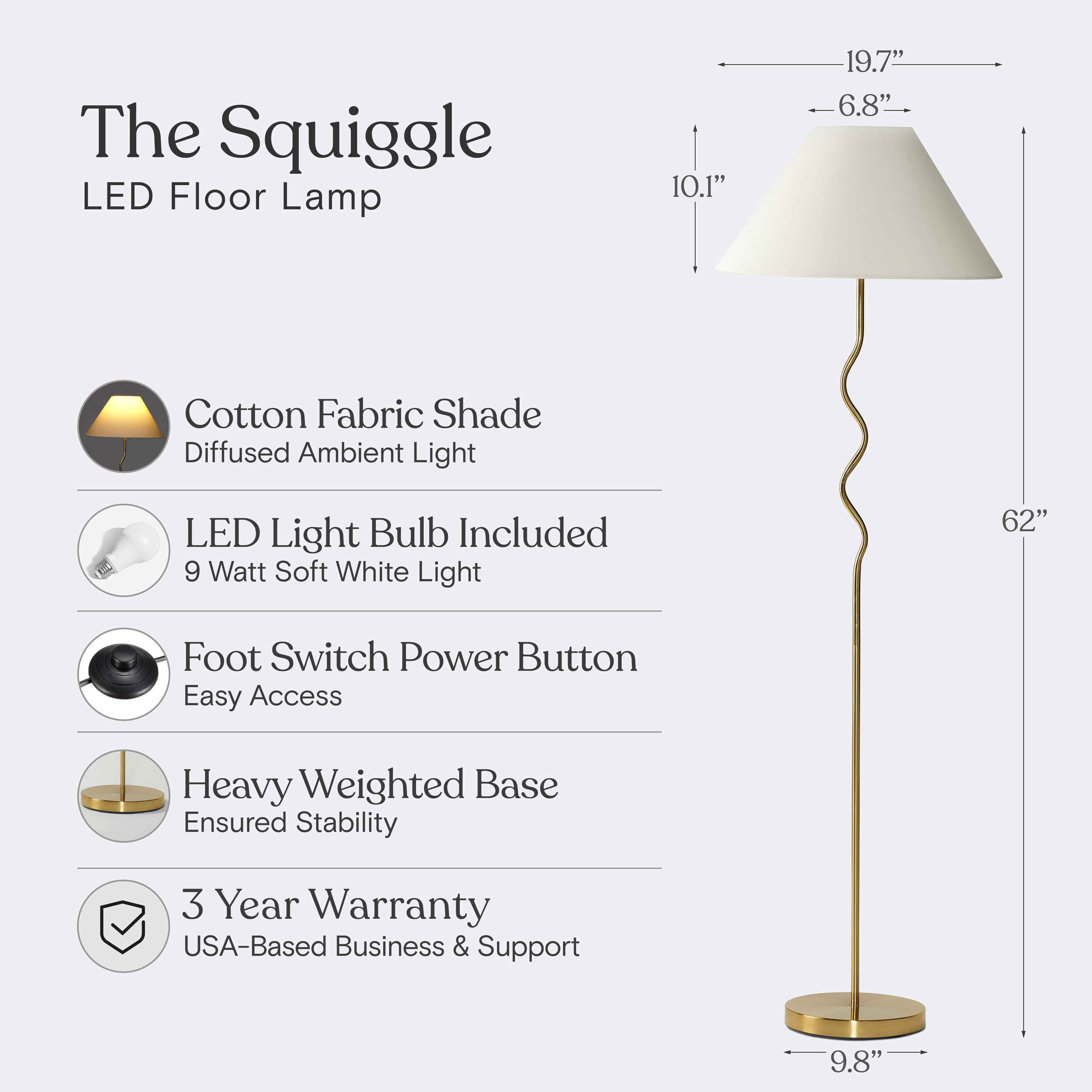 Brightech FL-SQGL-BRS floorlamps - View #3