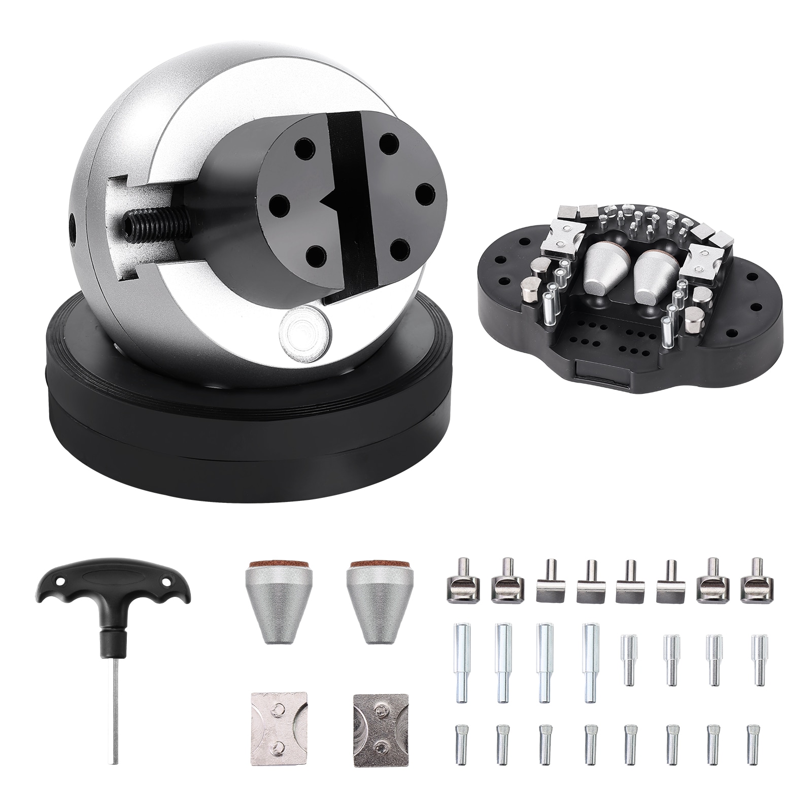 SVOPES SCGRSWNXZSZ002410V0 Ball Vise 5-IN Engraving Setting Tool 360degree Rotation Engraving Block Vise 35 PCS Attachment Jewelry Engraving Block Tools Standard Block for Gemstone Inlay and Small-Scale Engraving