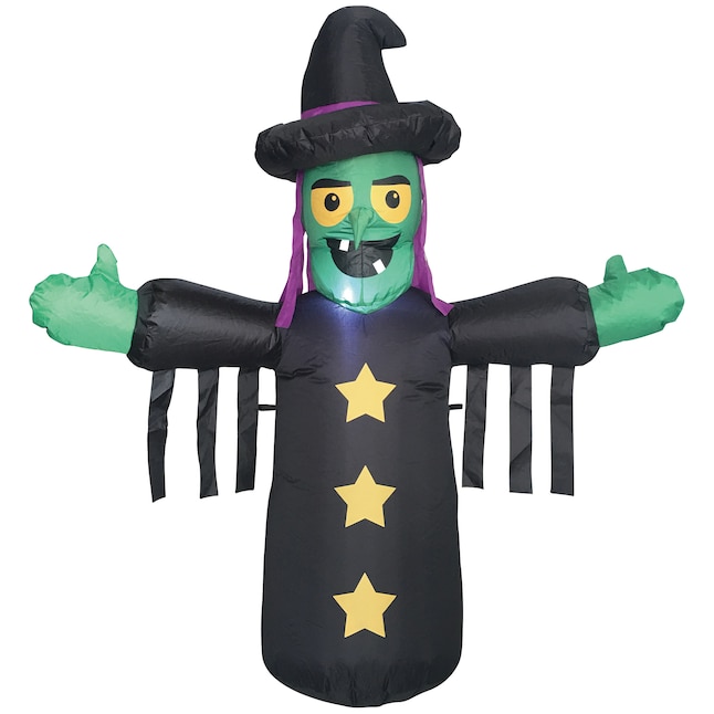 SUPERHUNTER 4-ft Pre-Lit Animatronic Witch Inflatable at Lowes.com