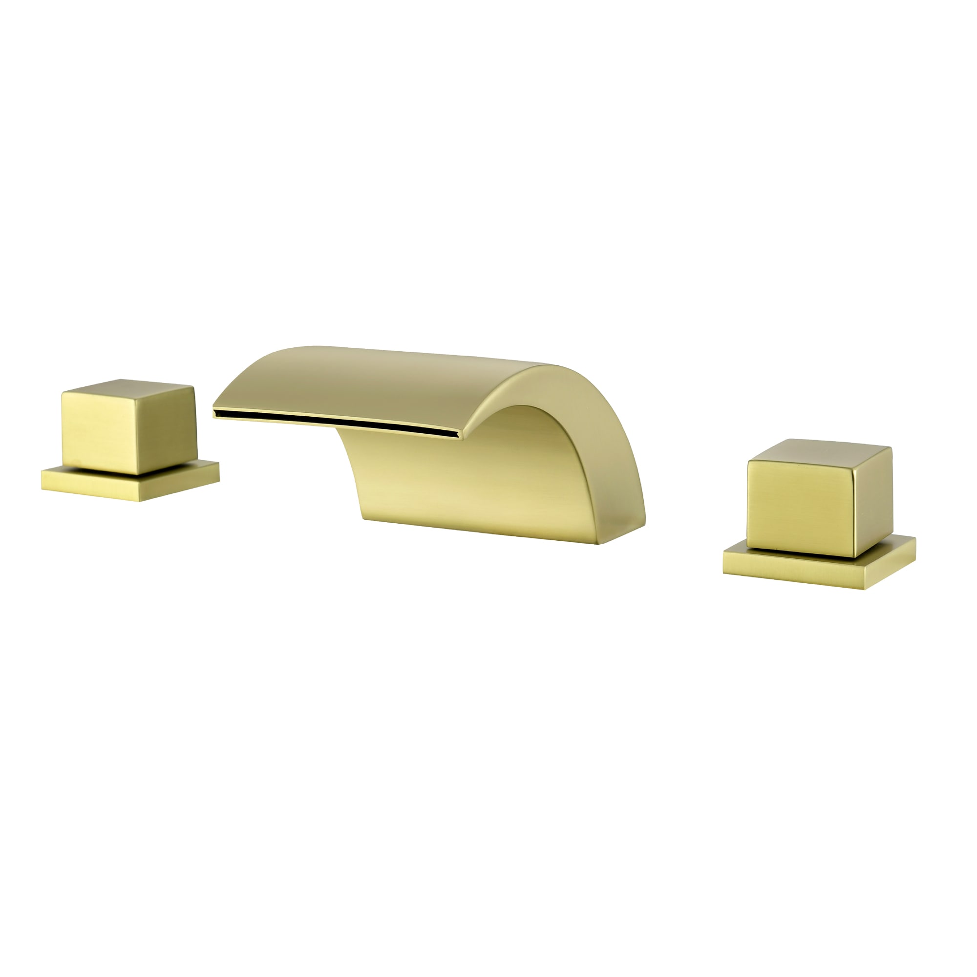Nestfair SMD1521G Gold Widespread 2-handle Low-arc Residential Handle Bathroom Sink Faucet
