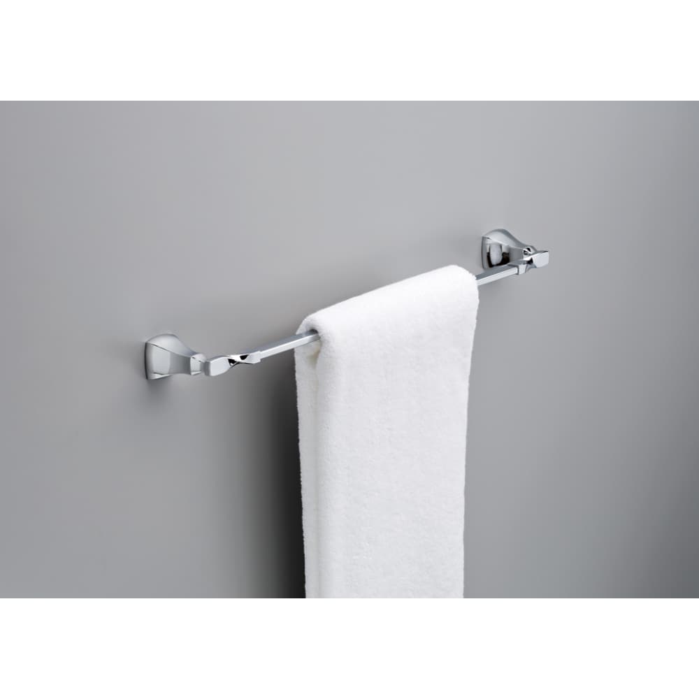 Delta Sawyer 18-in Polished Chrome Wall Mount Single Towel Bar at Lowes.com