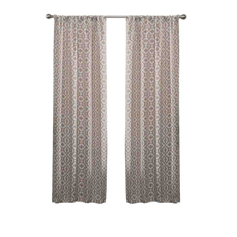 Eclipse 16001037095ALM 95-in Almond Polyester Room Darkening Rod Pocket Single Curtain Panel