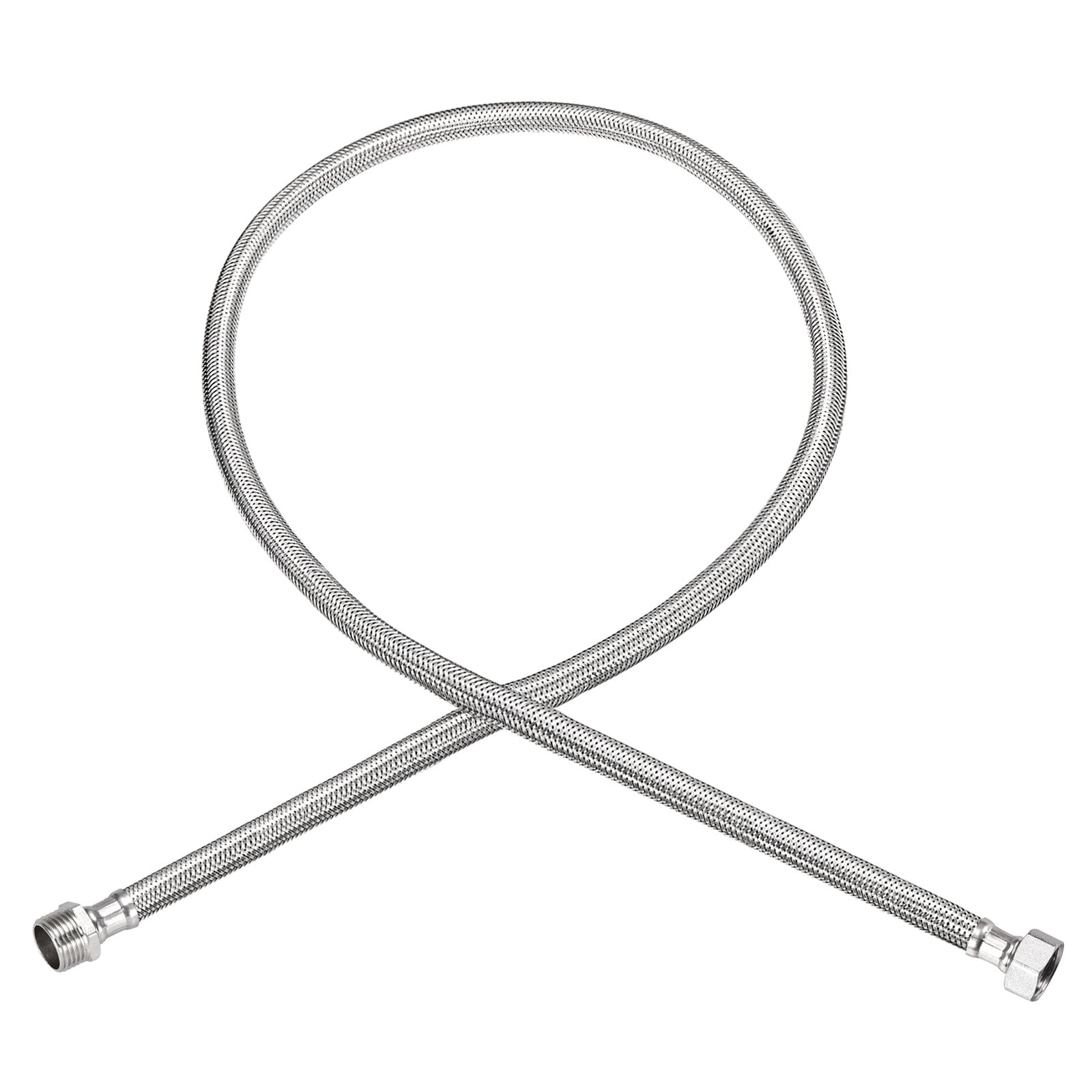 Unique Bargains 59 Inch Long Faucet Supply Line Connector G1/2 Female Compression Thread x G1/2 Male Connector Straight Thread 304 Stainless Steel Water Supply Hose Line