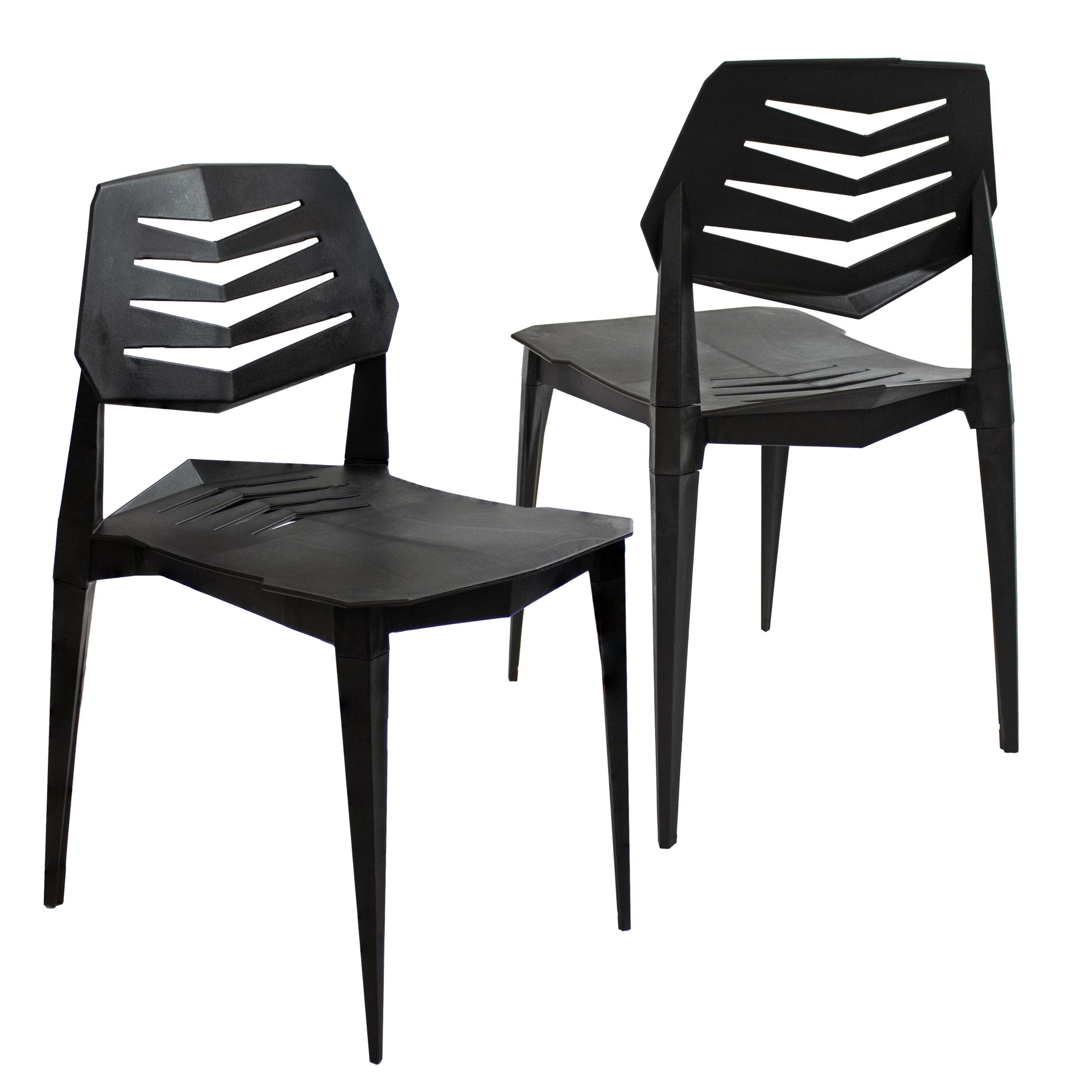 Matisse Black Polypropylene Armless Dining Chairs Set of 4