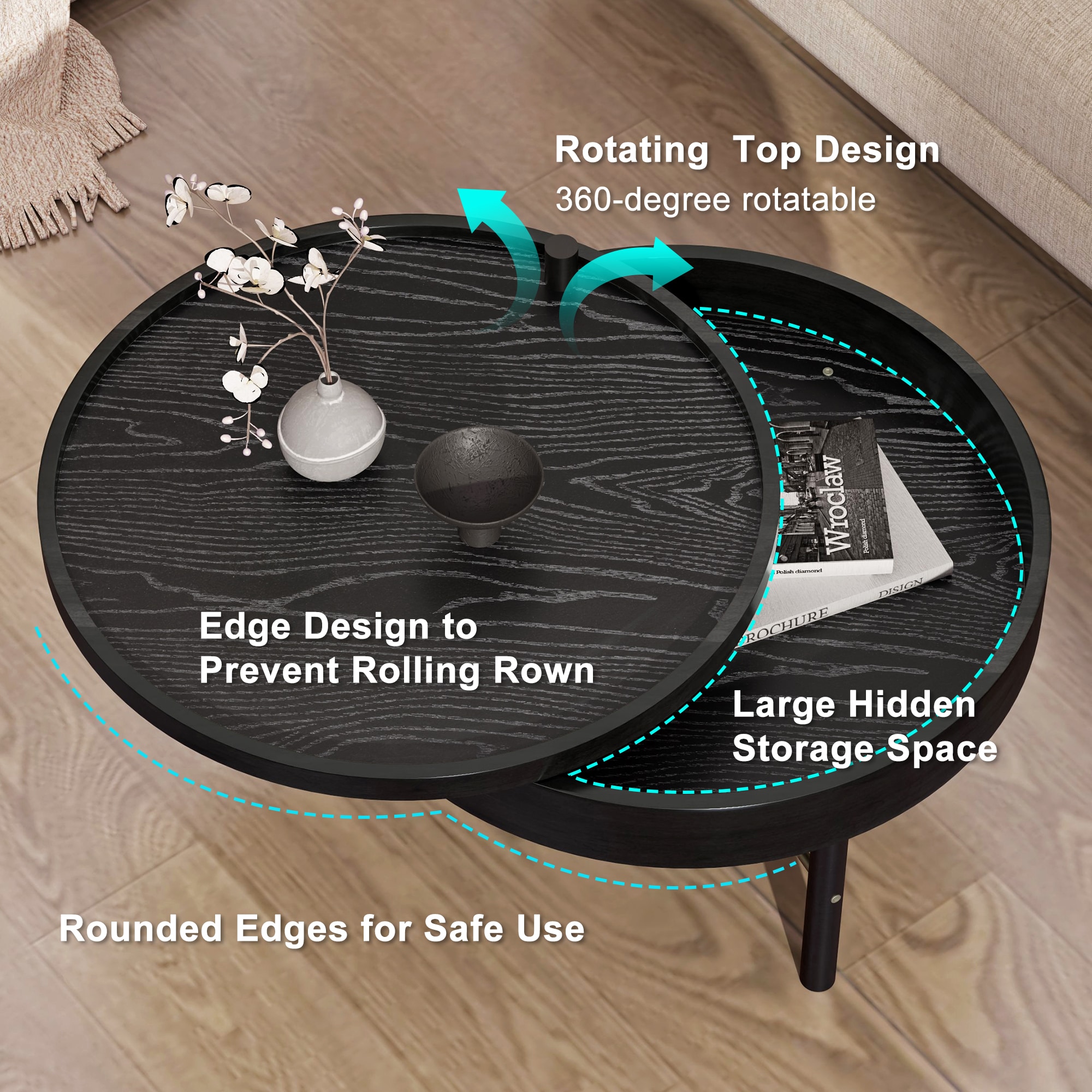 ModernLuxe L3P-N735P185132B Coffee-Tables - View #4
