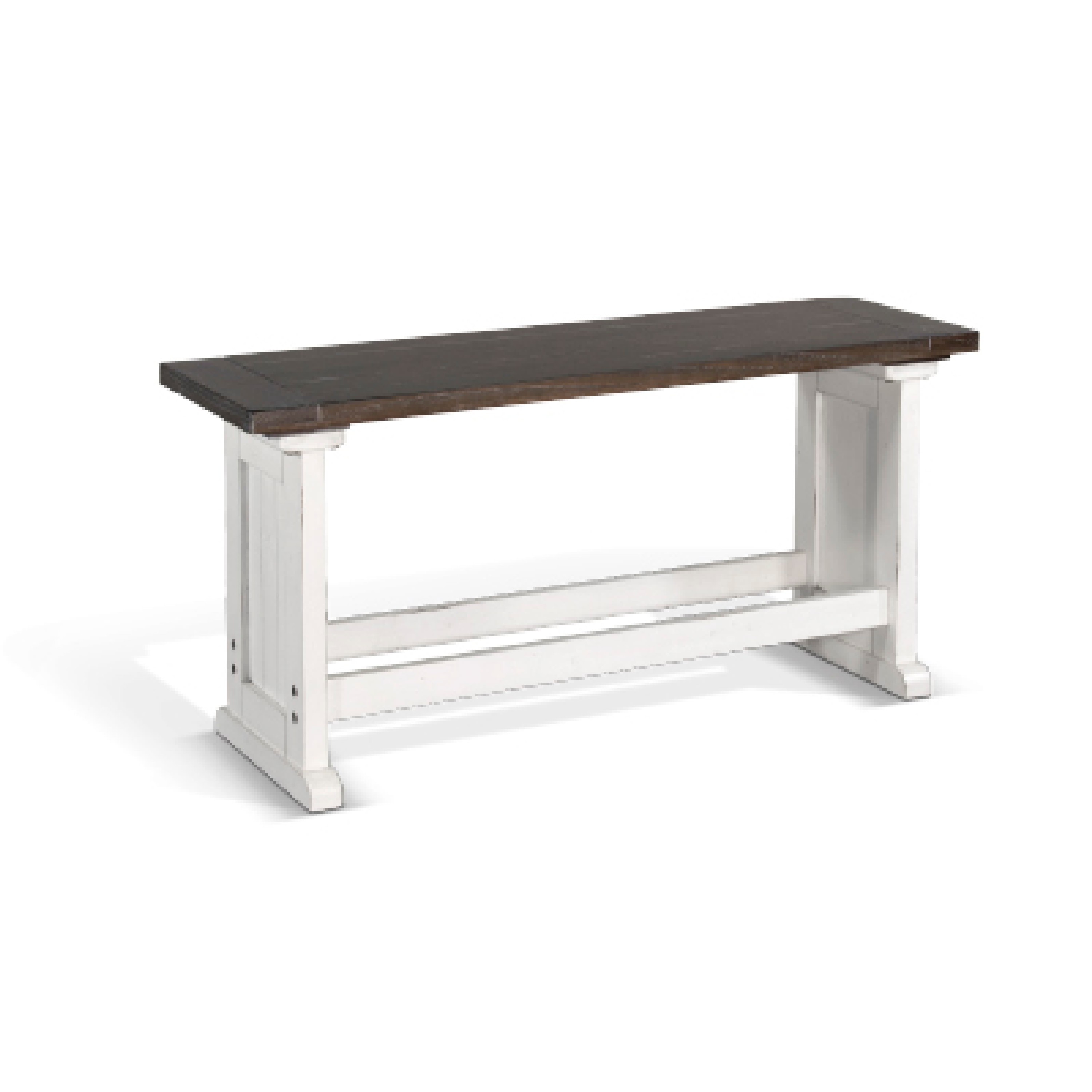 Benzara 48 in. Off-White and Dark Brown Dining Bench
