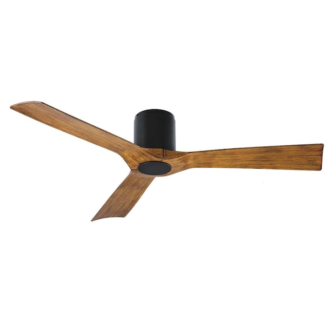 Modern Forms Aviator 54 In Matte Black Led Indoor Outdoor Flush Mount Smart Ceiling Fan With Wall Mounted 3 Blade The Fans Department At Com - Black Flush Mount Outdoor Ceiling Fan With Light