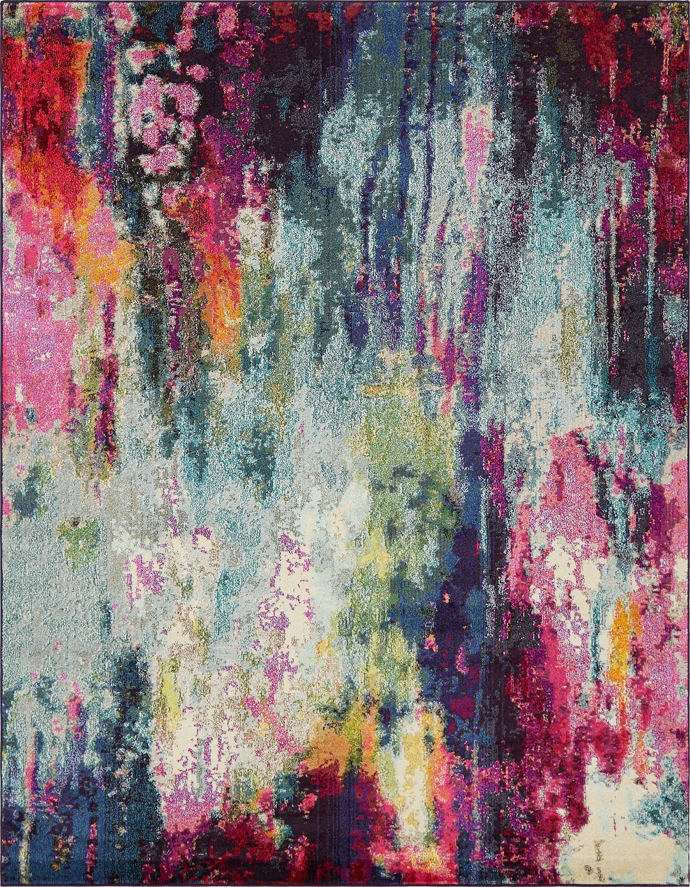 Unique Loom Sunset Chromatic 3 x 10 Multi/Light Blue Indoor Abstract Bohemian/Eclectic Runner