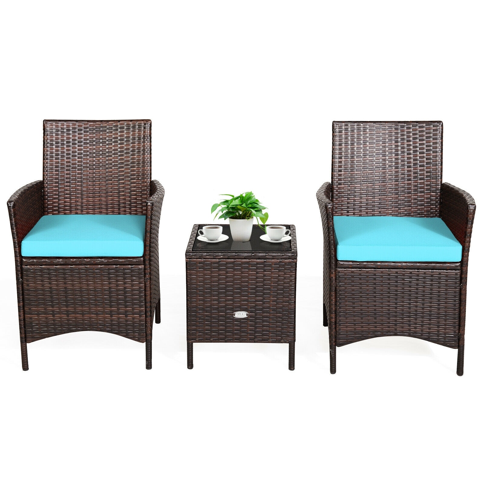 3 piece cane outdoor setting