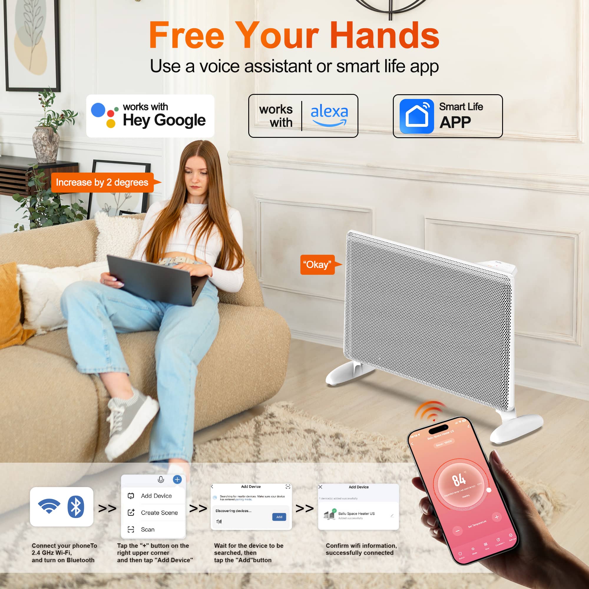 GreenEver NCA2-4.3-WHITE Portable-Electric-Heat - View #2