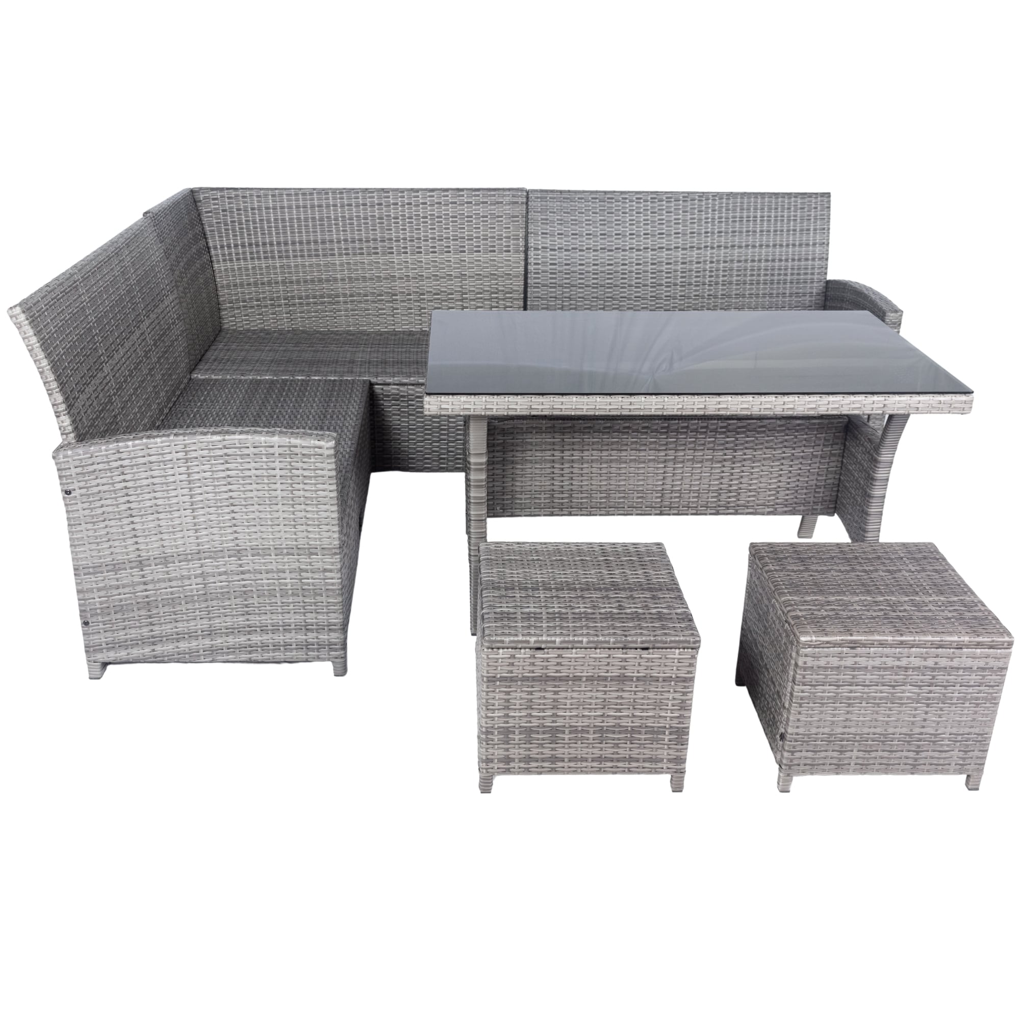 Maocao Hoom MZHS00020 Gray 6 Pieces PE Rattan Patio Conversation Set with Cushions