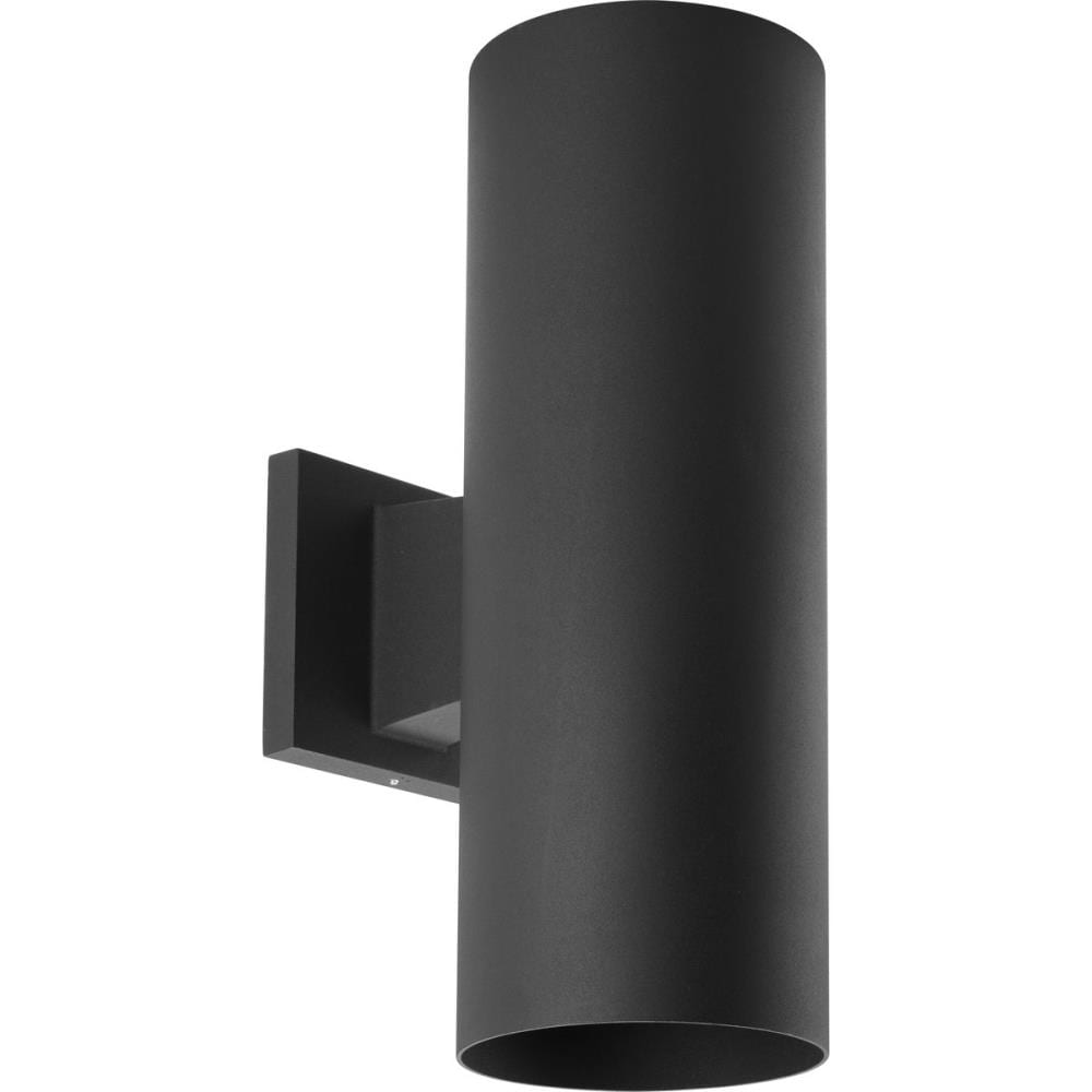 Progress Lighting P5675-31 Cylinder 2 -Light 14-in H Black Hardwired Outdoor Wall Light