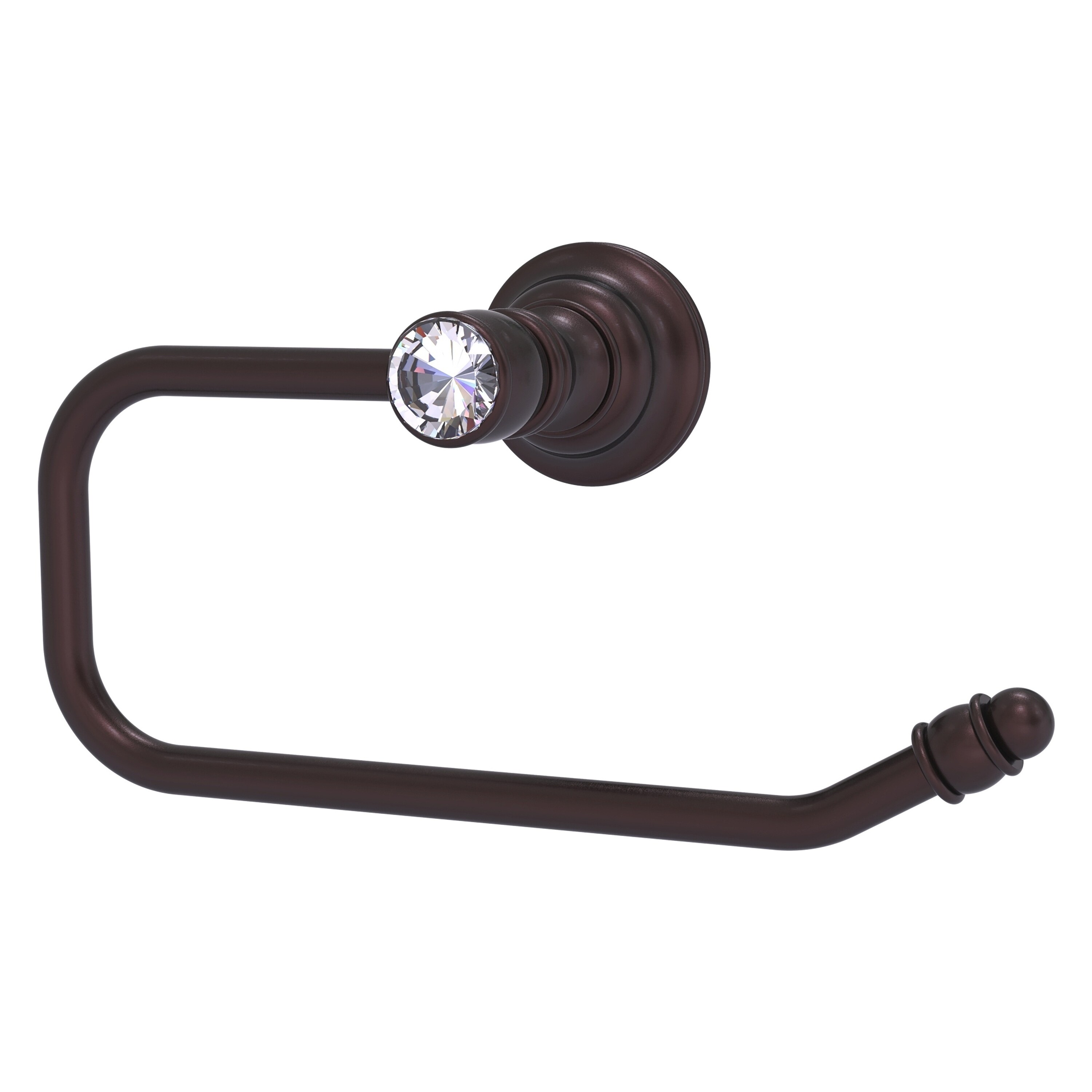 Allied Brass CC-24E-ABZ Carolina Crystal Antique Bronze Wall mount Single post Toilet Paper Holder 1 -Rolls