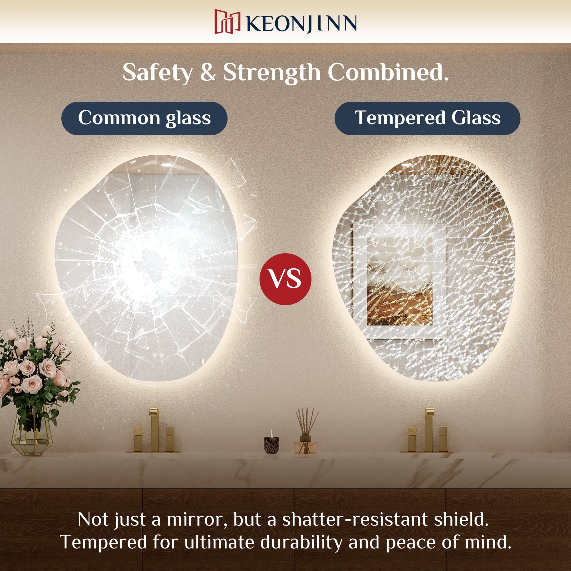 Keonjinn LW-DJ-BB-5576 Framed-Bath-Mirrors - View #5