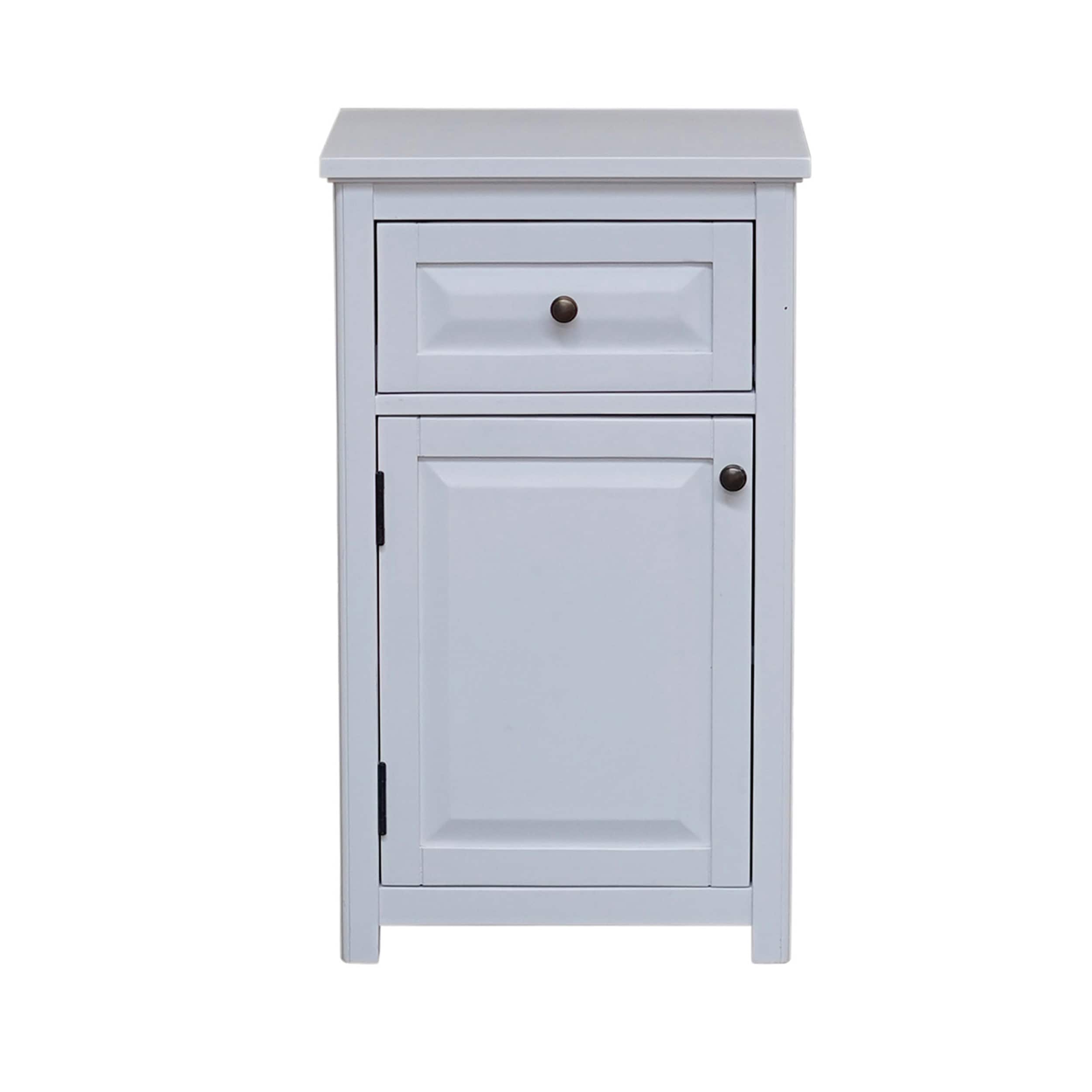 Alaterre Furniture ANVA76WH 17-in x 29-in x 13-in White Wood Freestanding Linen Cabinet