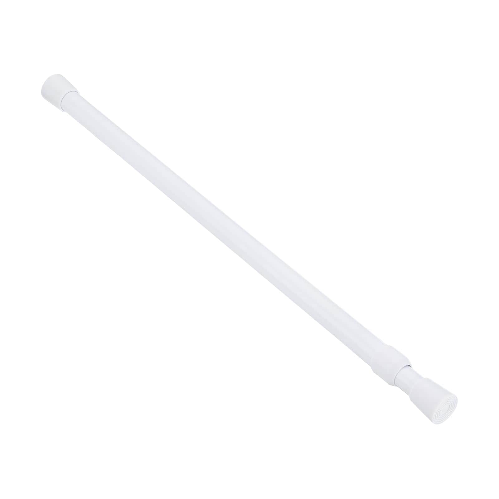 Aoibox  Tension Curtain Rod Spring Tension Adjustable 51 98 in No Drill Expandable with Rubber End Caps in White