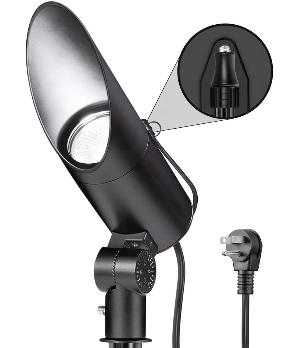 Etokfoks  Aluminum Outdoor Landscape Spotlight Dusk to Dawn Weatherproof 20W LED Flag Pole Light with Photocell Sensor