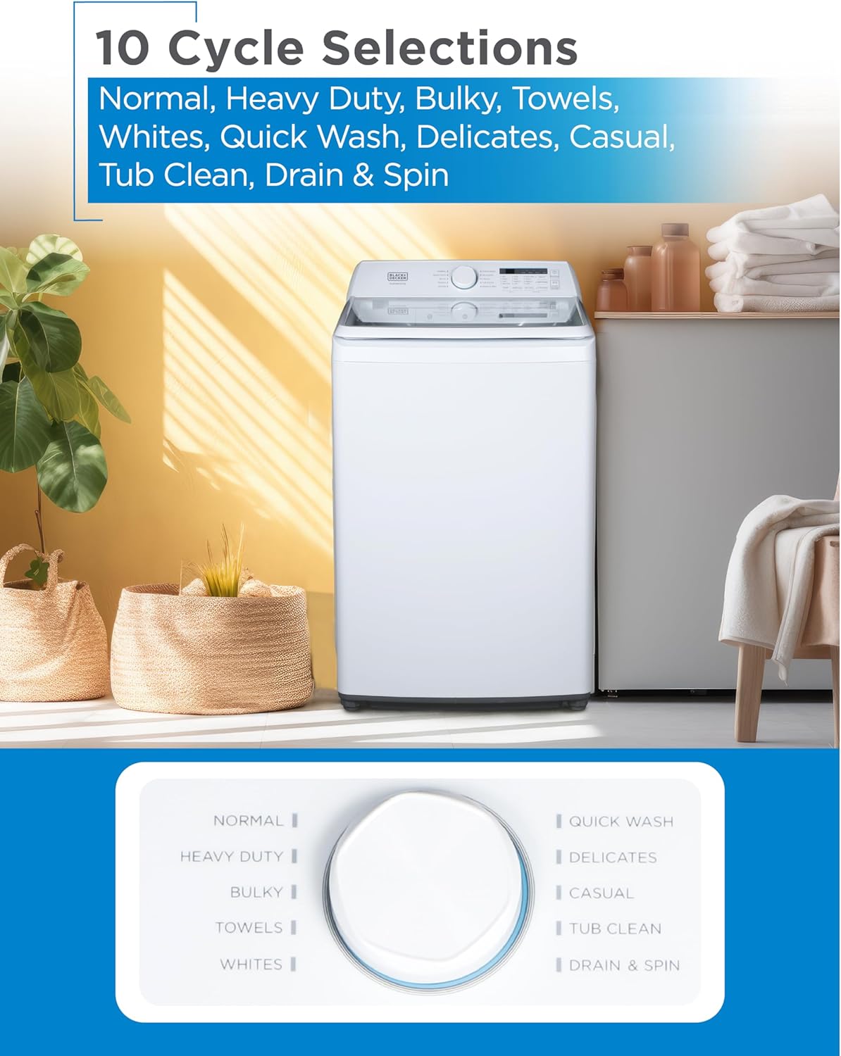 Black & Decker BTLW41MW 4.1 cu ft Fully Automatic Top Load Washing Machine - Thumbnail 3