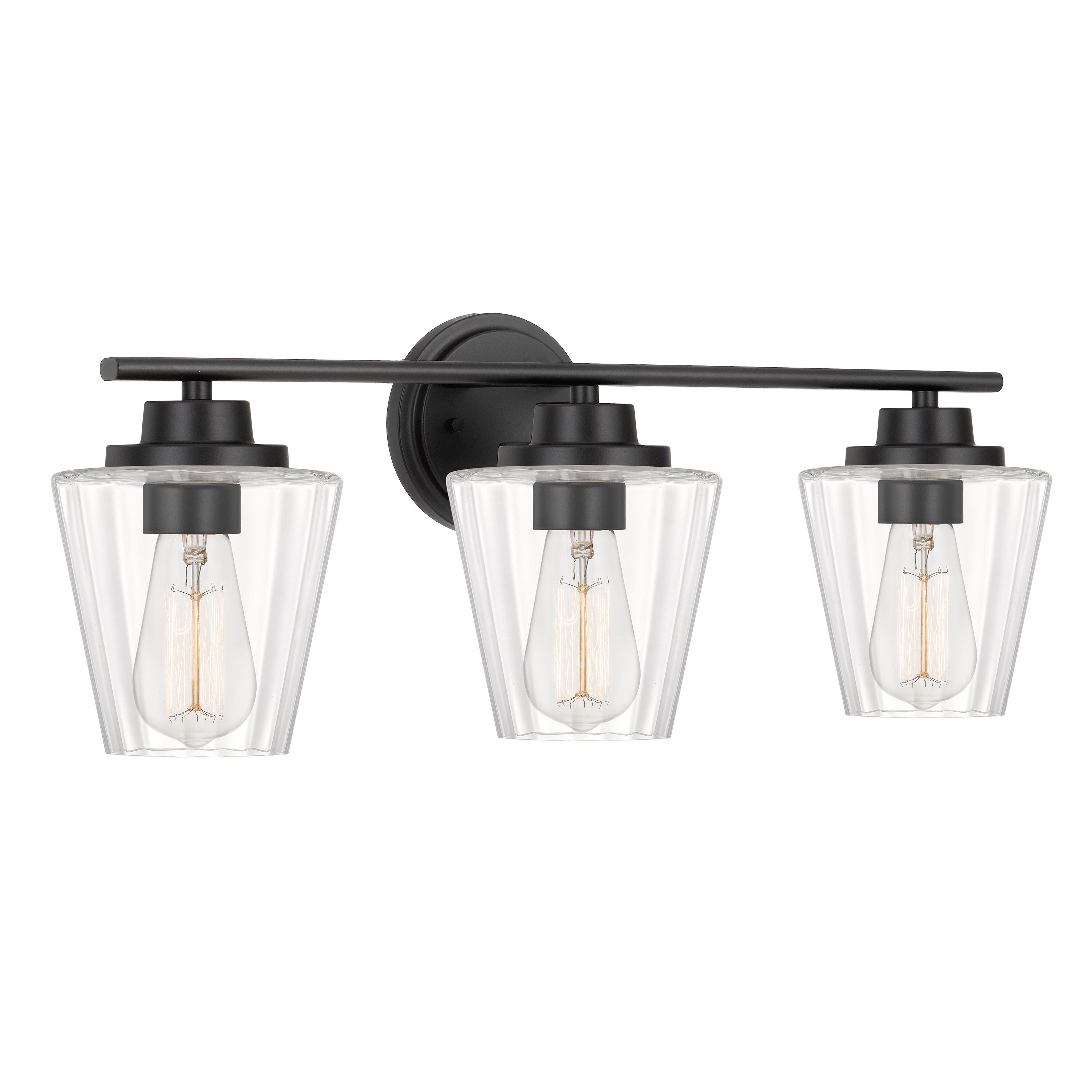 Worldwide Lighting E20009-001 Apollo 24.88-in 3-Light Matte Black Modern/Contemporary Vanity Light