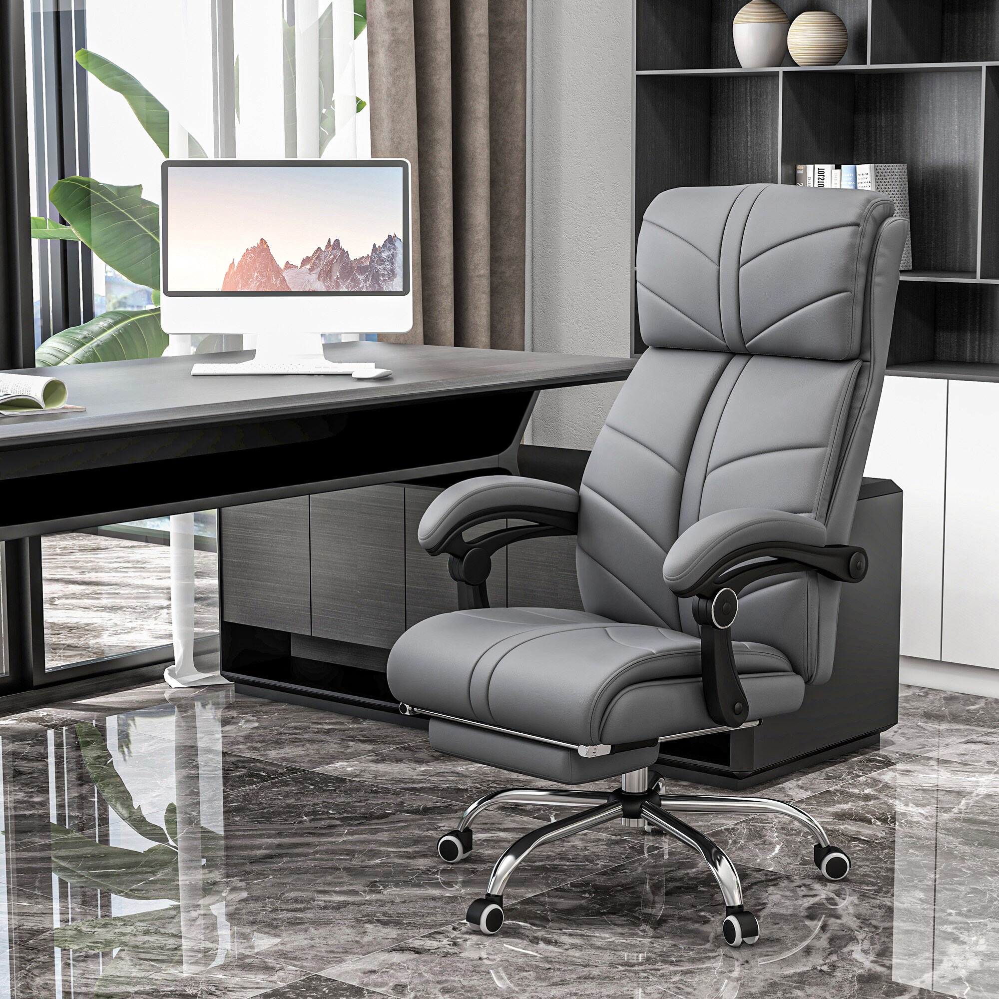 Vinsetto 921-664V80GY Office-Chairs - View #2