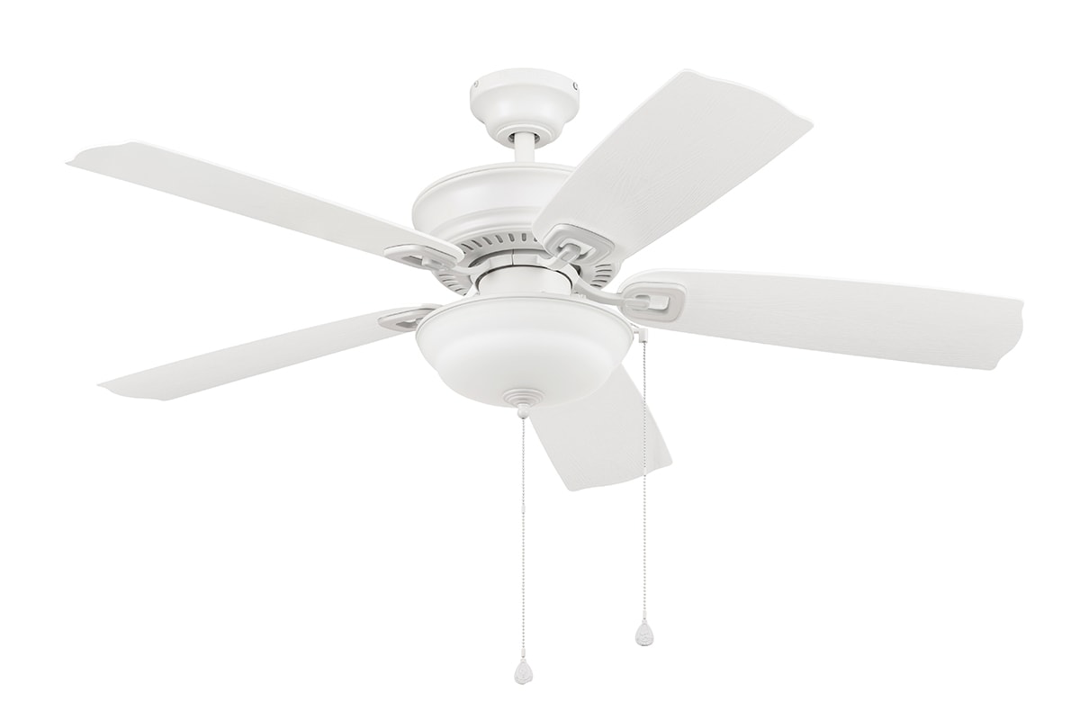 Echo Lake 52-in White LED Indoor/Outdoor Downrod or Flush Mount Ceiling Fan with Light (5-Blade) | - Harbor Breeze 42081