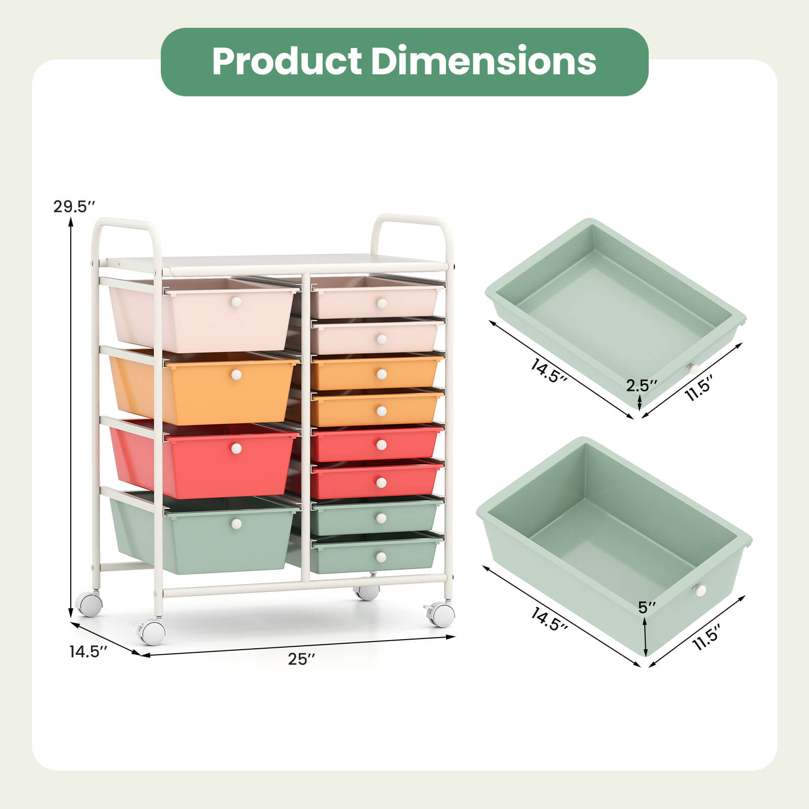 Costway CSHY006321 Storage-Drawers - View #3