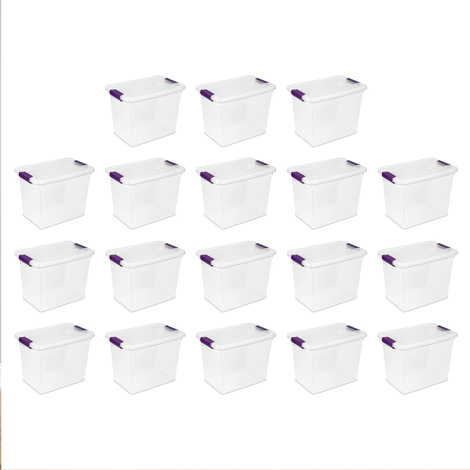Sterilite Corporation 6-Pack Sterilite Large 16.5-Gallons (66-Quart) Clear  Tote with Latching Lid in the Plastic Storage Containers department at