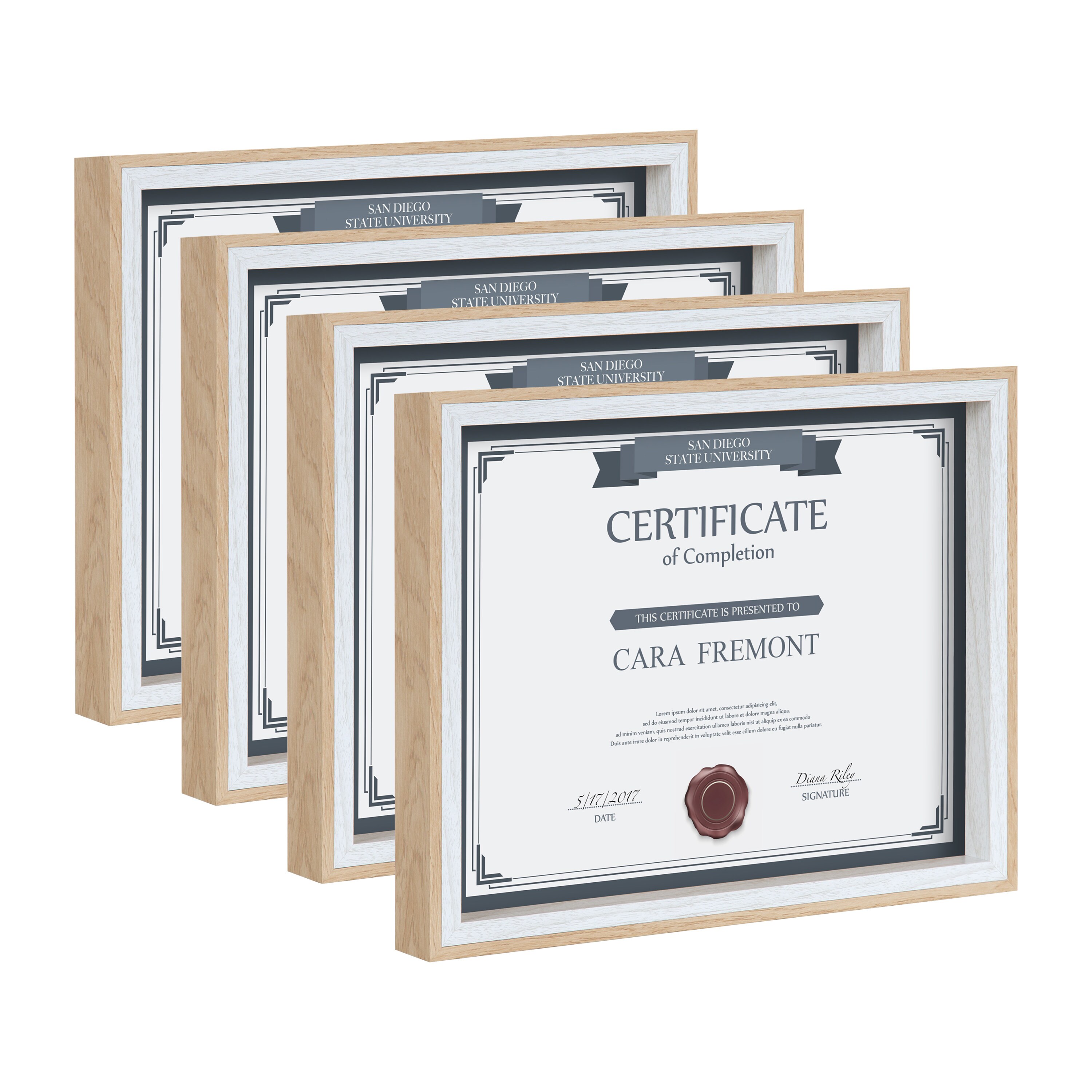 Olive Green A4 Certificate Wooden Frame 