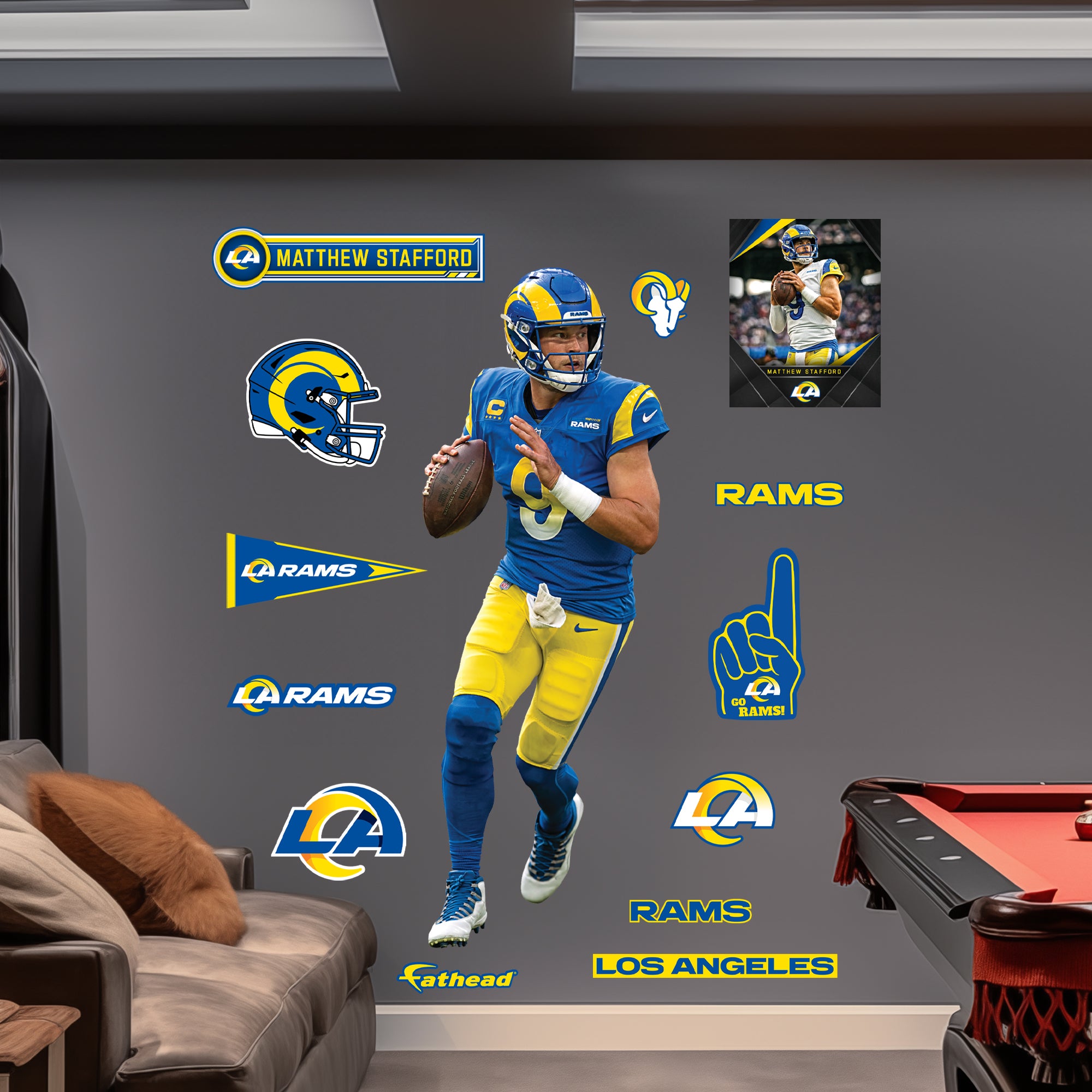Fathead 1900-04302-001 32-in W x 50-in H Self-adhesive Multiple colors/finishes Sports Wall Decal