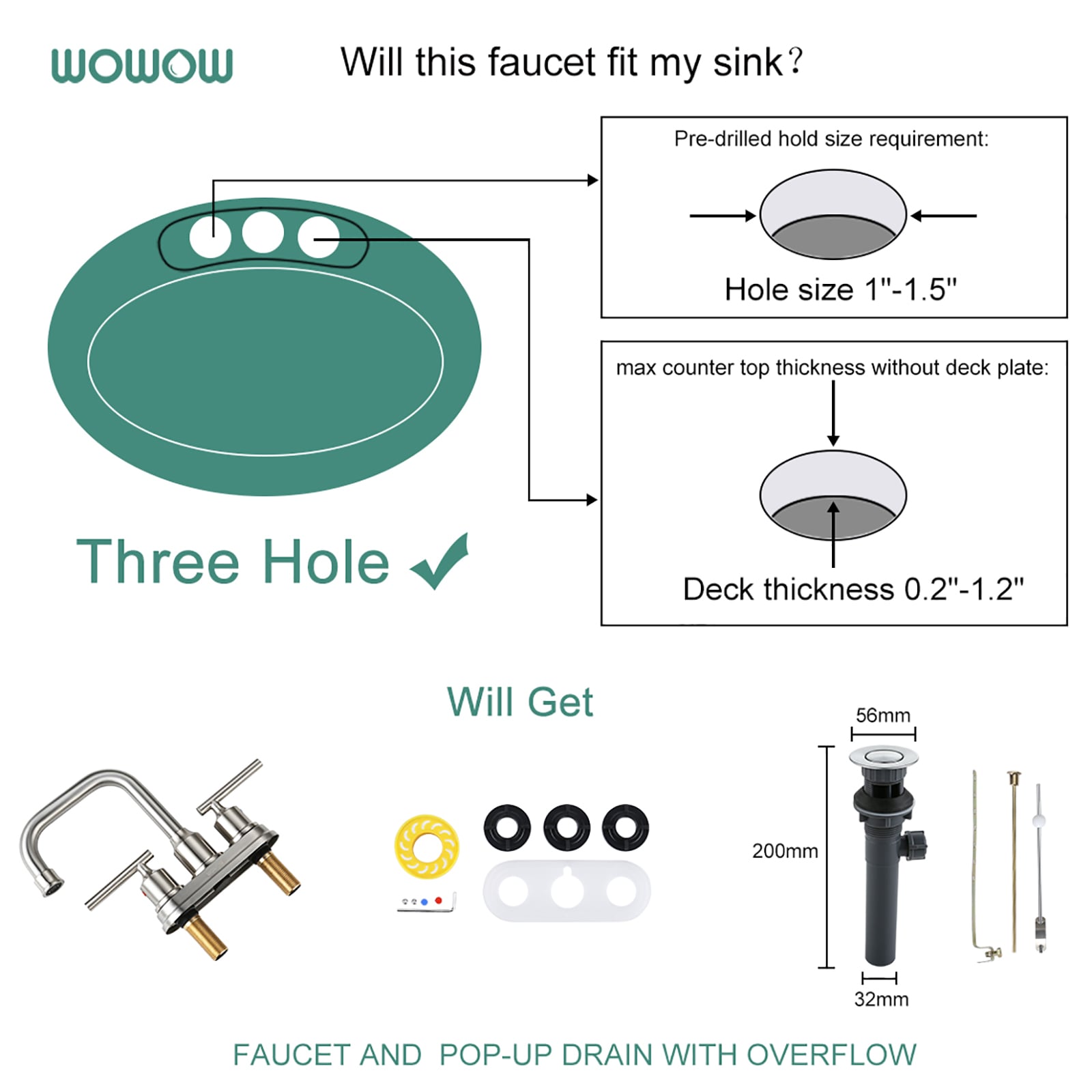 WOWOW 2321400-LW Lavatory-Faucets - View #4