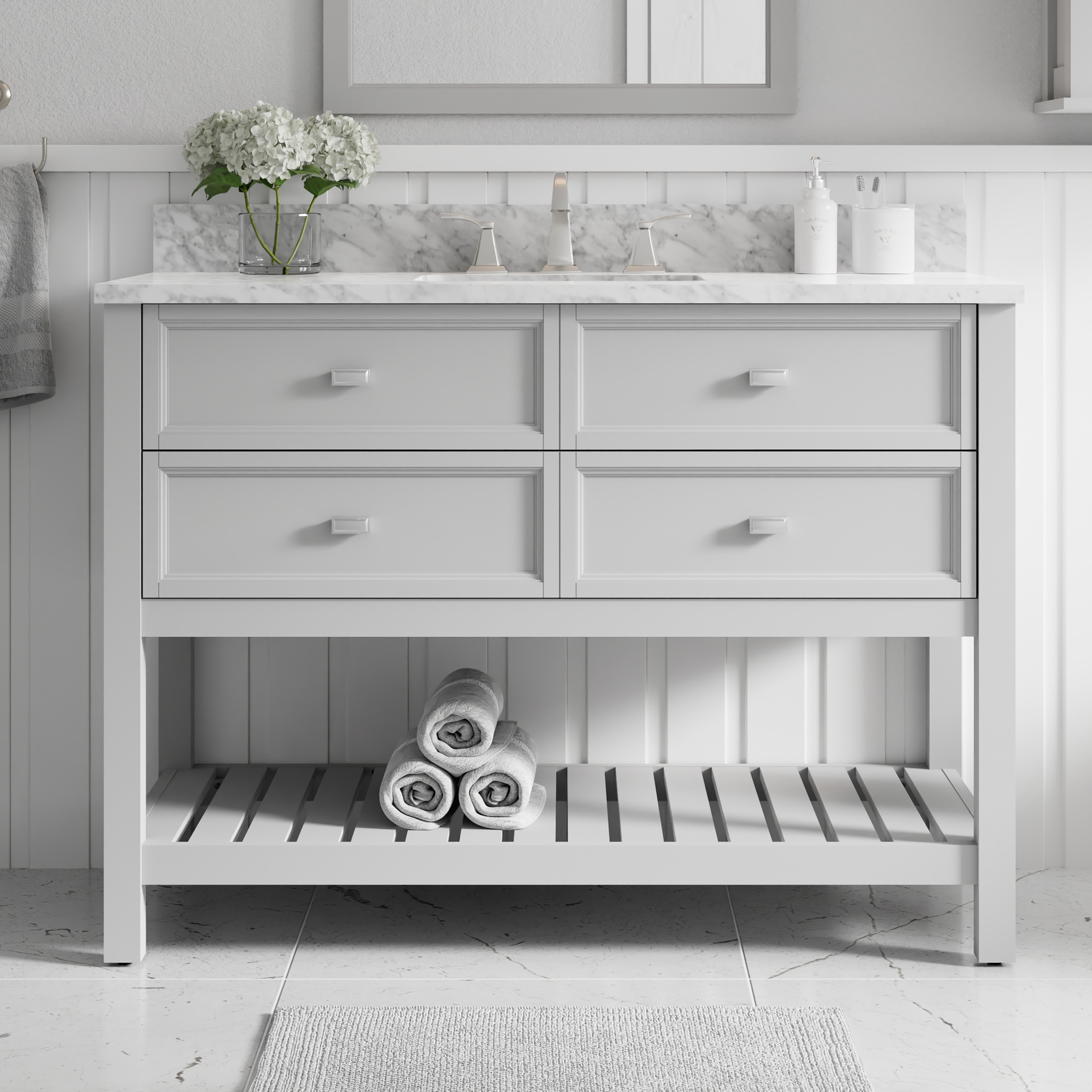 canterbury white bathroom vanity