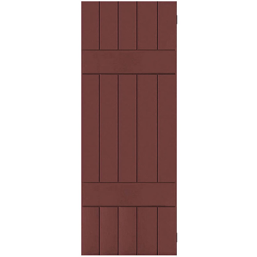 Ekena Millwork RWB18X073CRP 18-in W x 73-in H Cottage Red Board and batten Wood Exterior Shutters ( 2 -Pack )