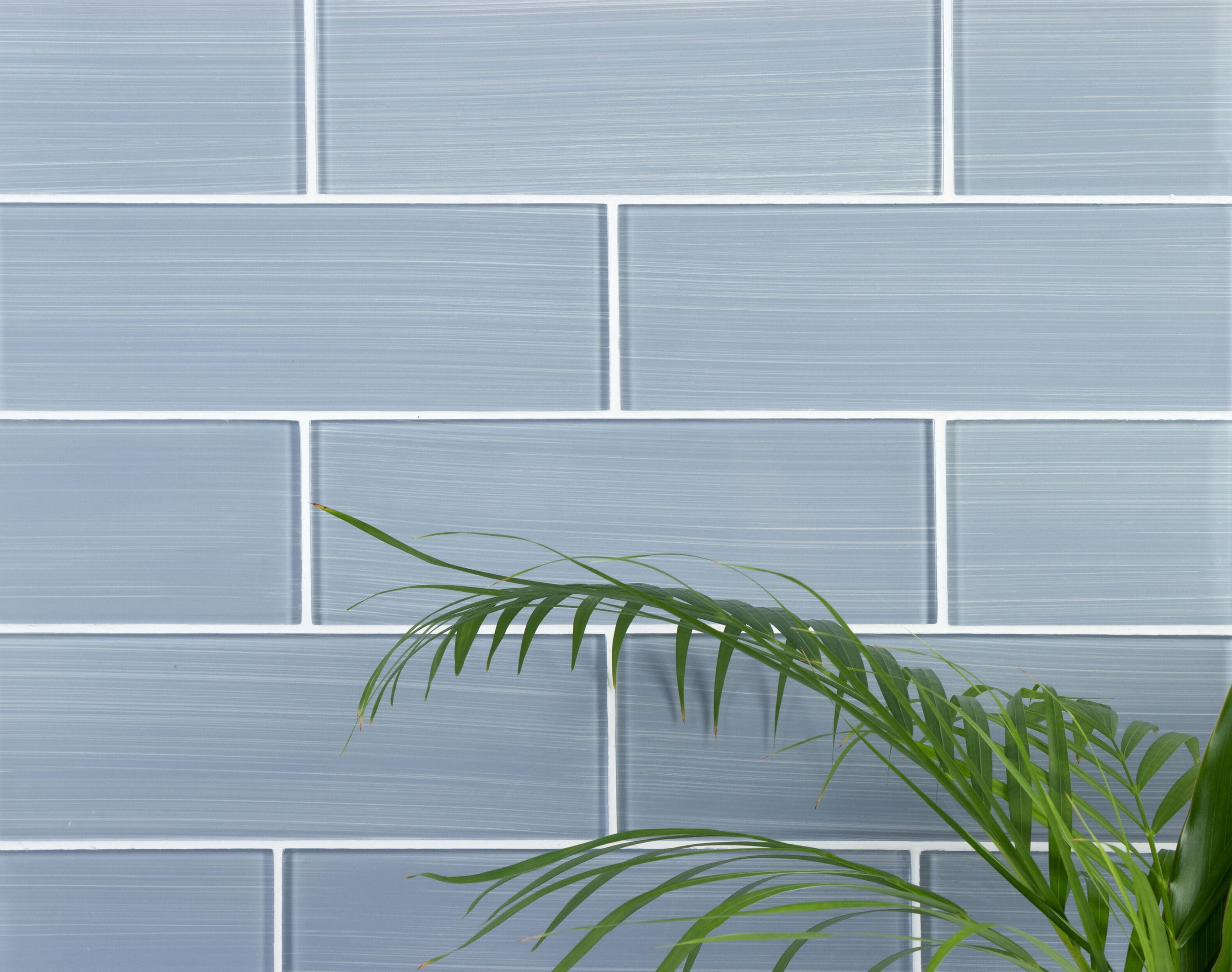 Soft Gray 4" x 12" Hand Painted Glass Subway Tile