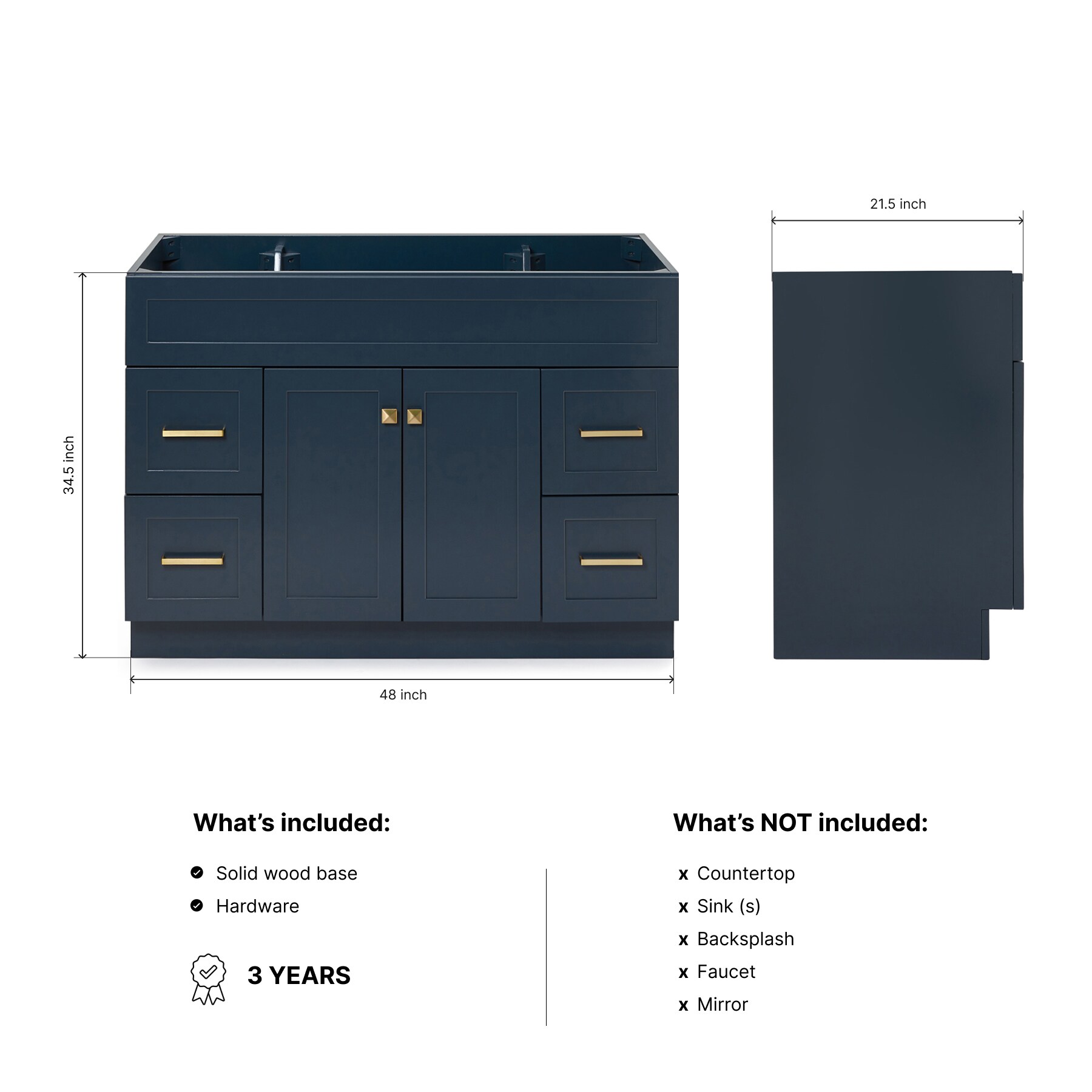 ARIEL F048S-BC-MNB vanities - View #3