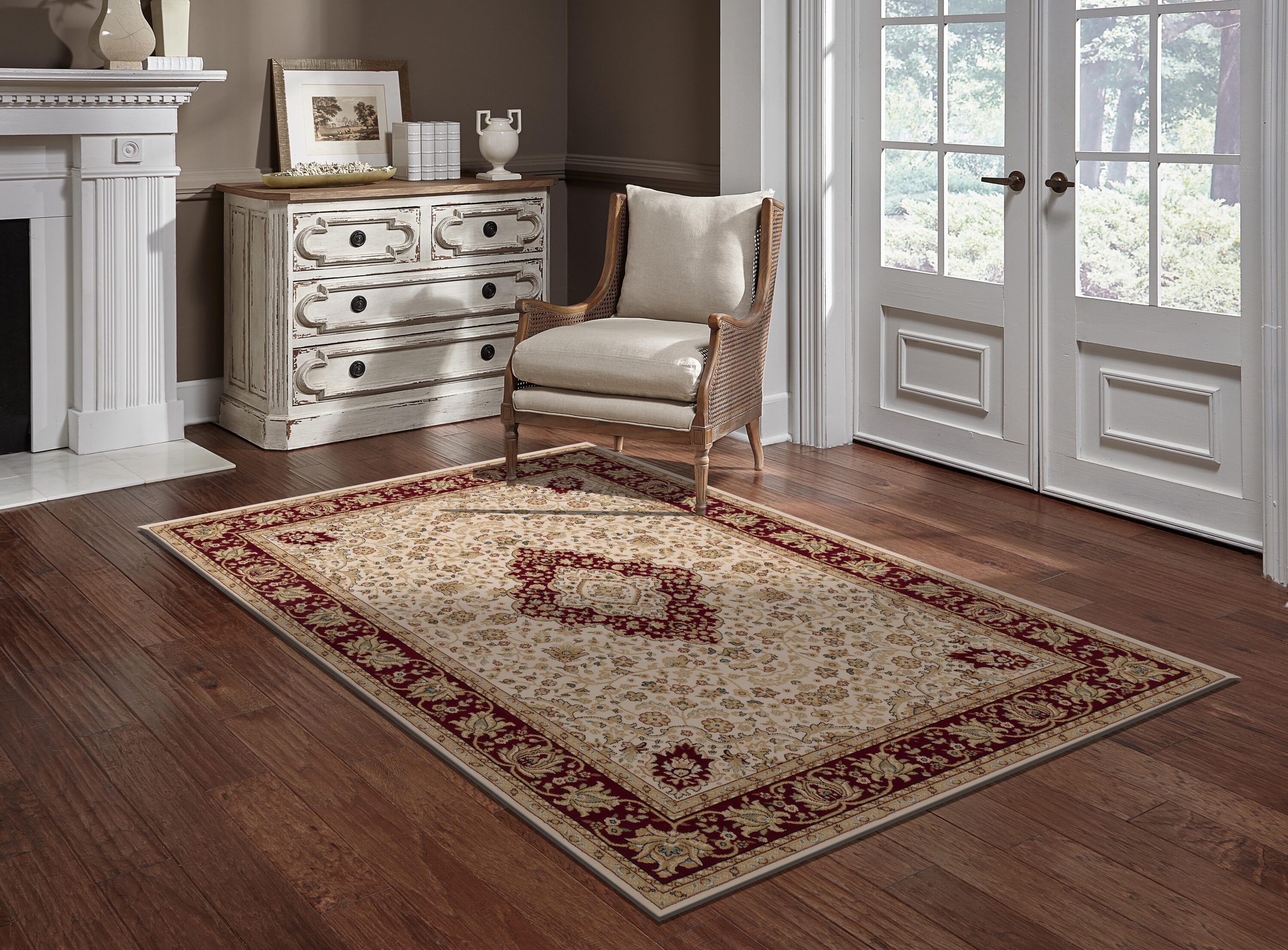 Regal Red Oriental 8' x 10' Easy-Care Synthetic Rug