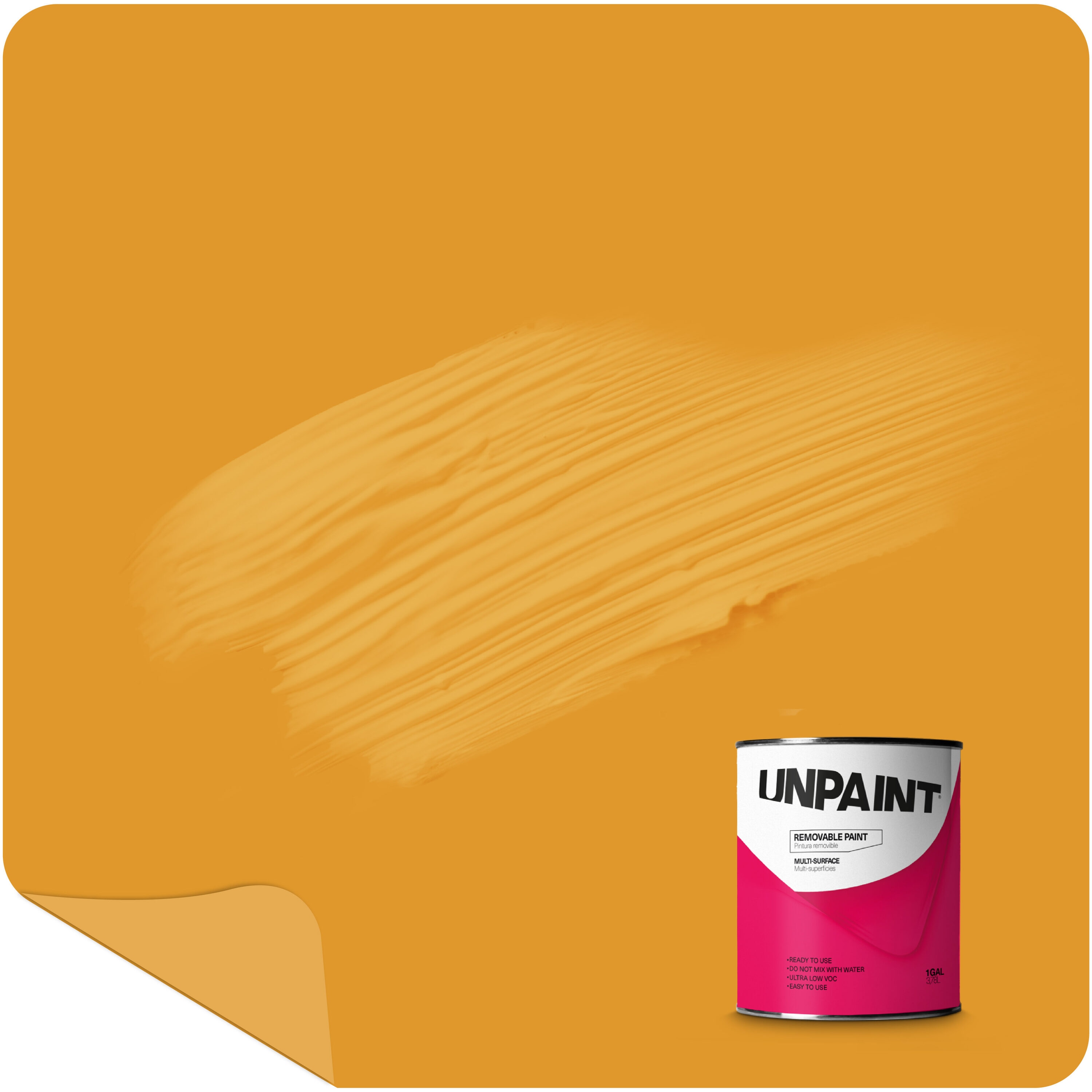 UNPAINT Matte Yellow Water-based Interior Paint (1-quart and 1-gallon)