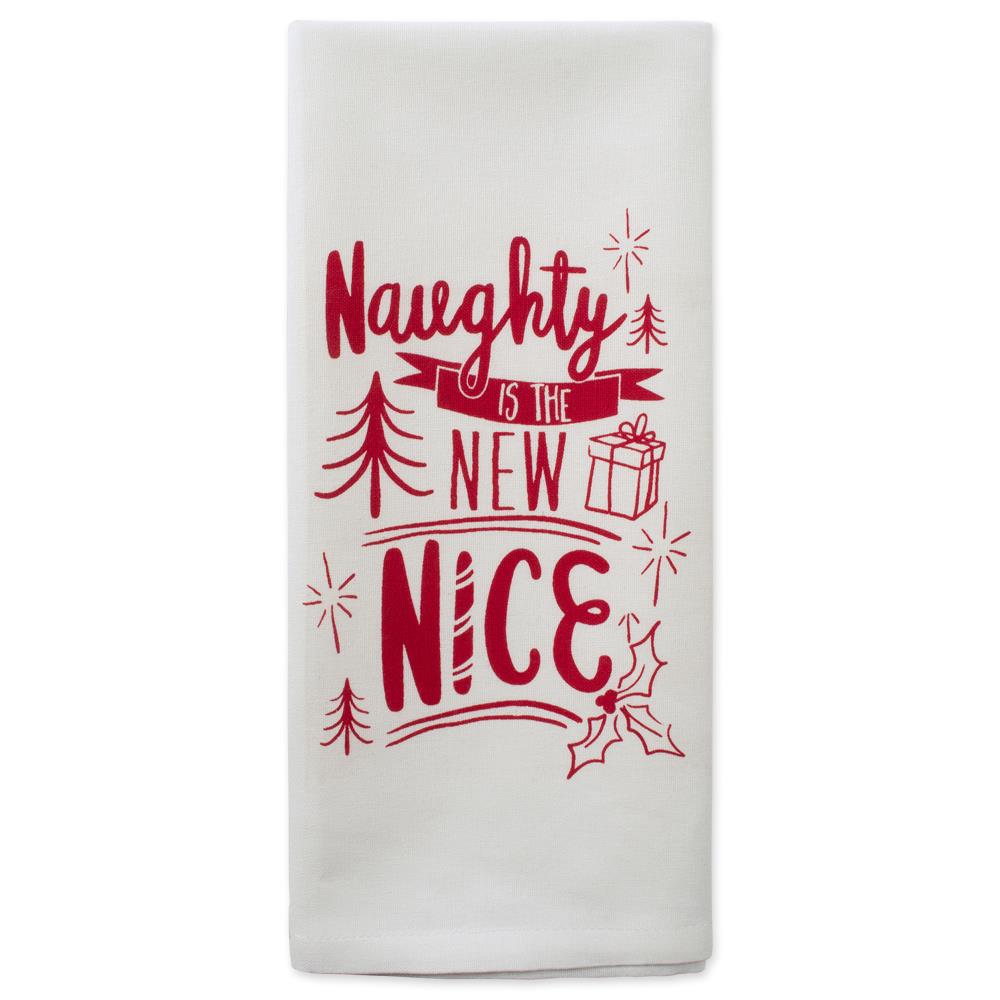 DII Asst Naughty Nice Holiday Printed Dishtowel Set/2